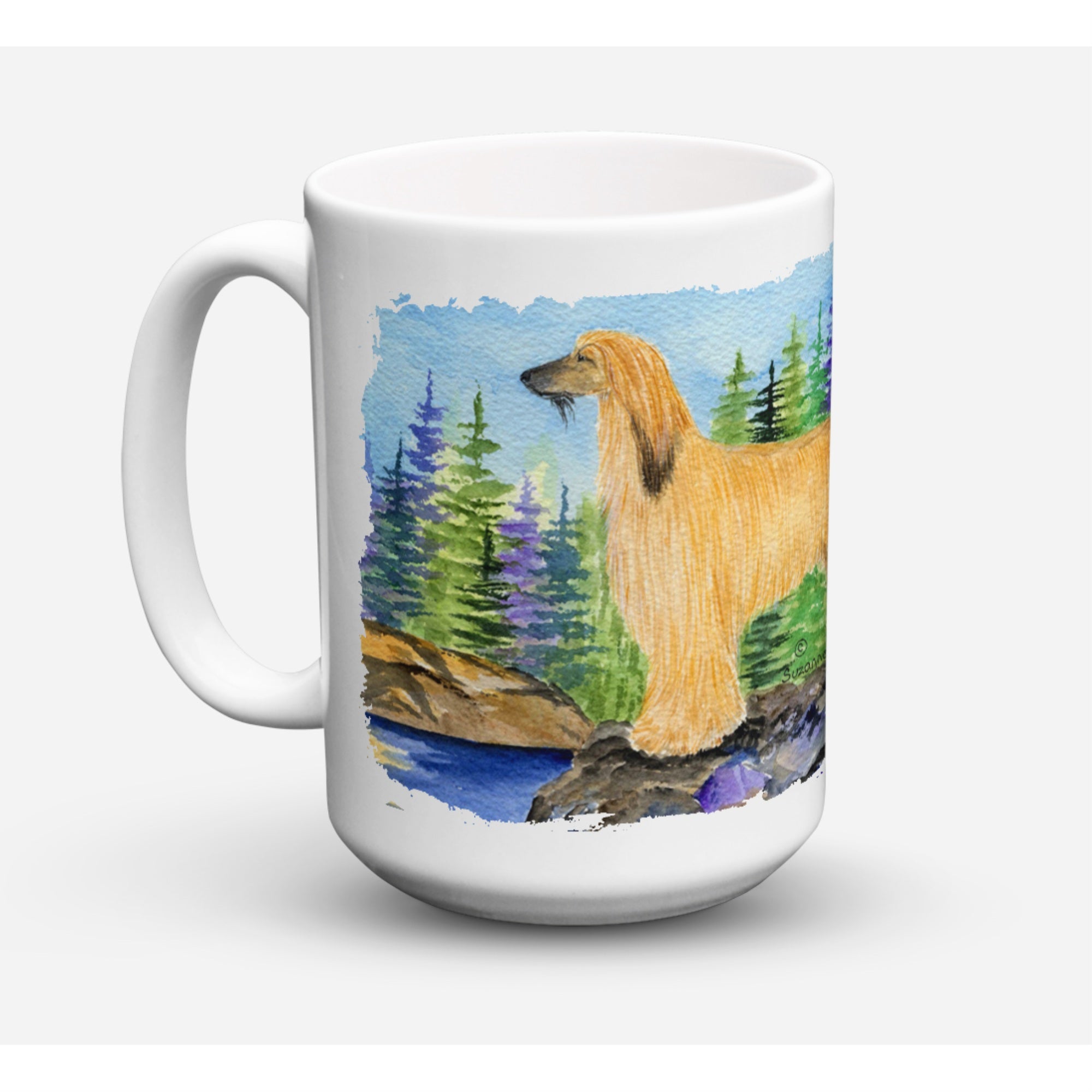Carolines Treasures SS8220CM15 Afghan Hound Microwavable Ceramic Coffee Mug 15 oz Multicolor