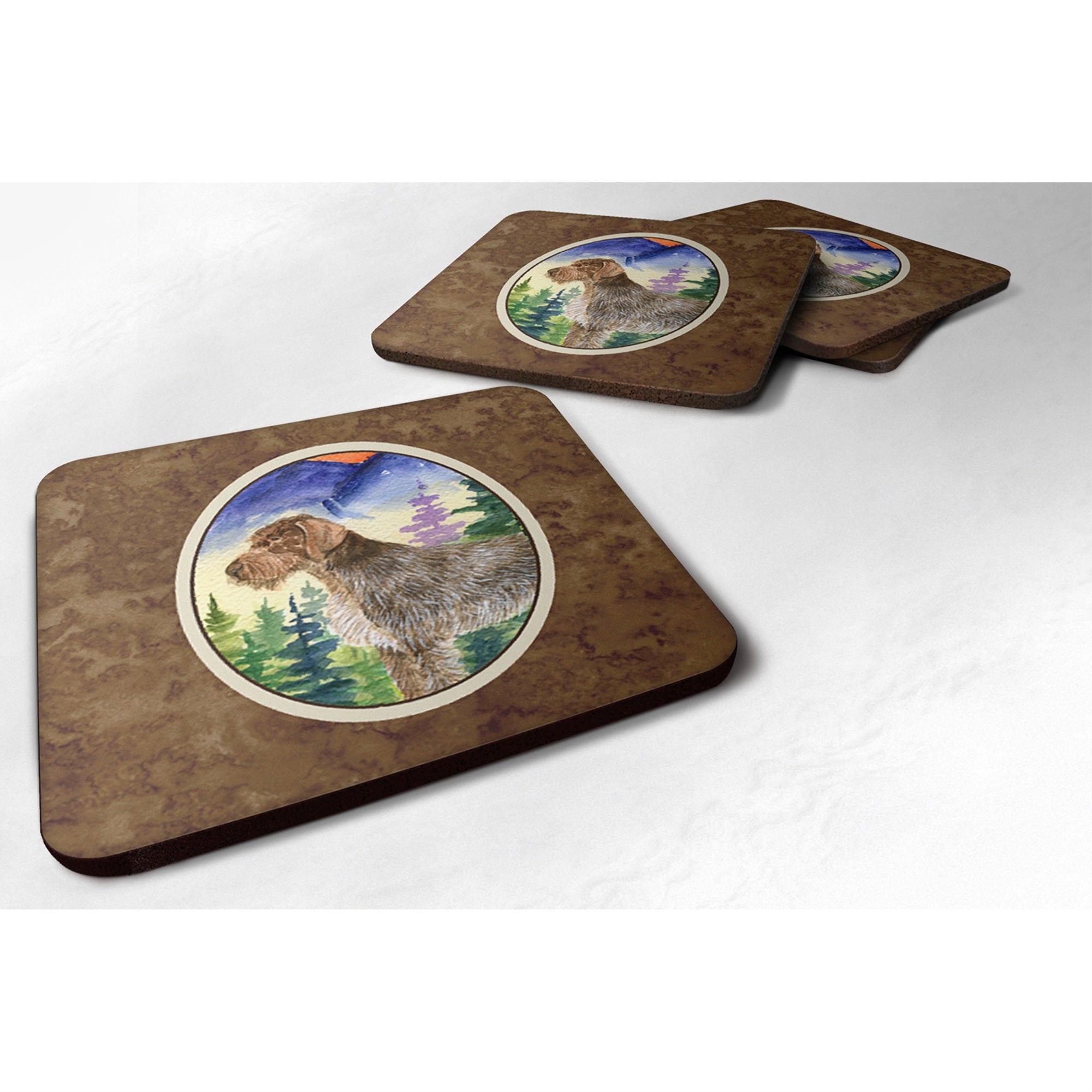 'Caroline'S Treasures Ss8226Fc German Wirehaired Pointer Foam Coasters (Set Of 4), 3.5'''' H X 3.5'''' W, Multicolor''