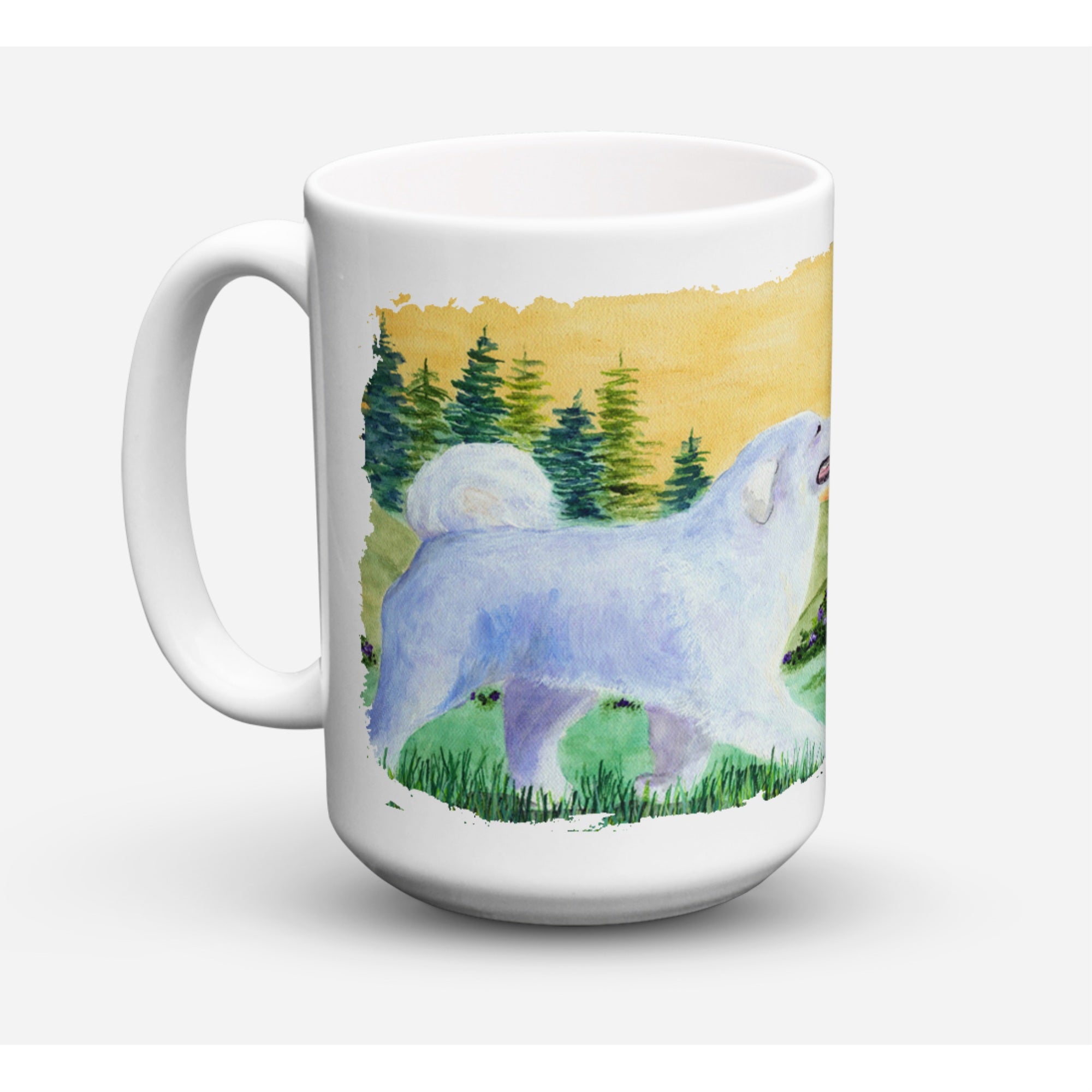 Carolines Treasures SS8241CM15 Great Pyrenees Microwavable Ceramic Coffee Mug 15 oz Multicolor