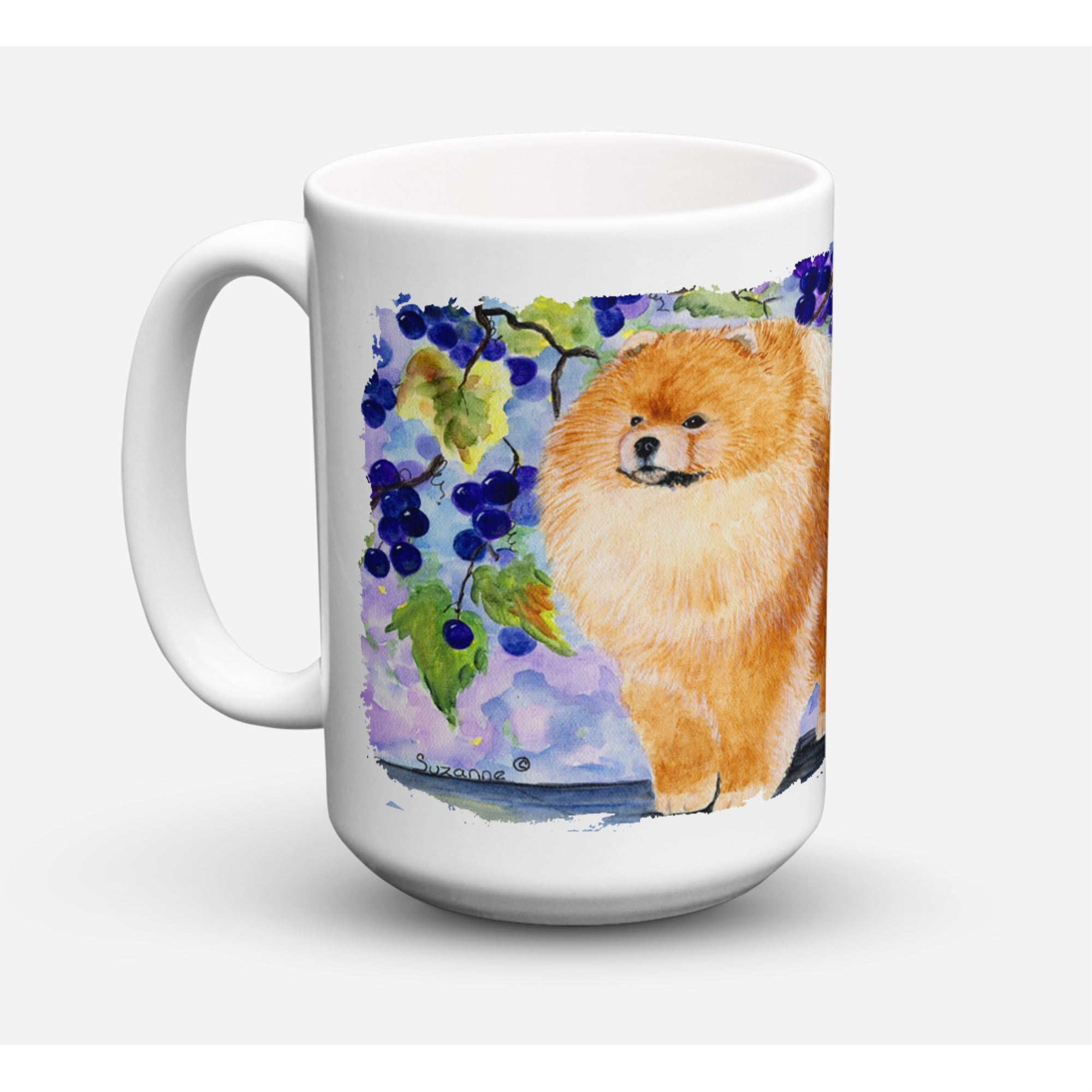 'Caroline's Treasures SS8251CM15 Pomeranian Dishwasher Safe Microwavable Ceramic Coffee Mug, 15 oz, Multicolor''
