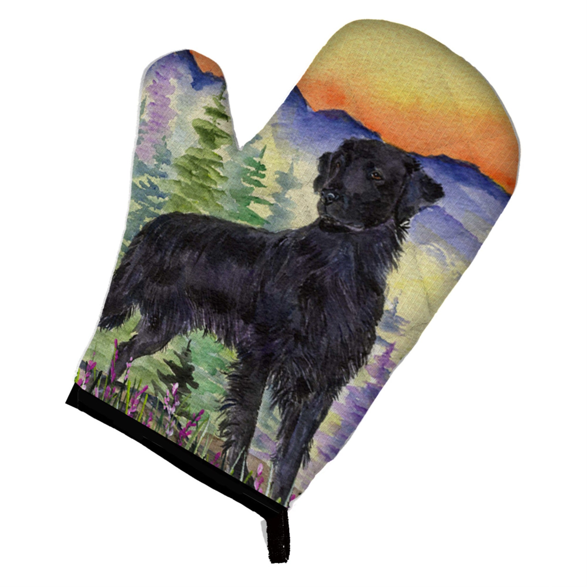 'Caroline'S Treasures Ss8263Ovmt Flat Coated Retriever Oven Mitt, 12'''' By 8.5'''', Multicolor''