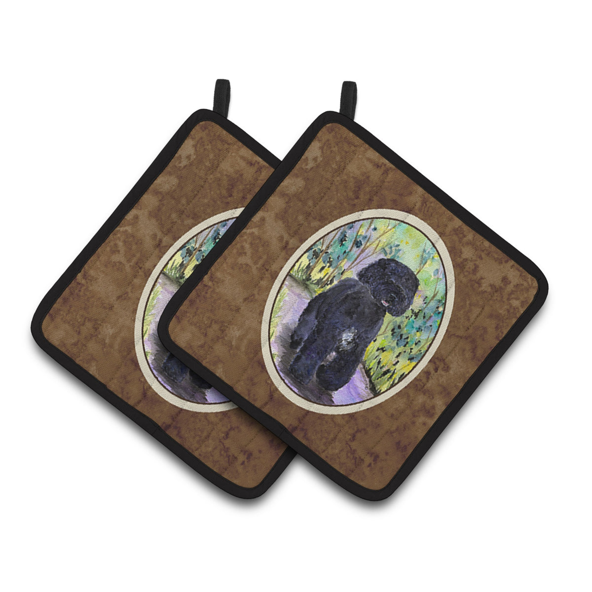 'Caroline'S Treasures Portuguese Water Dog Pair Of Pot Holders Ss8264Pthd, 7.5Hx7.5W, Multicolor''