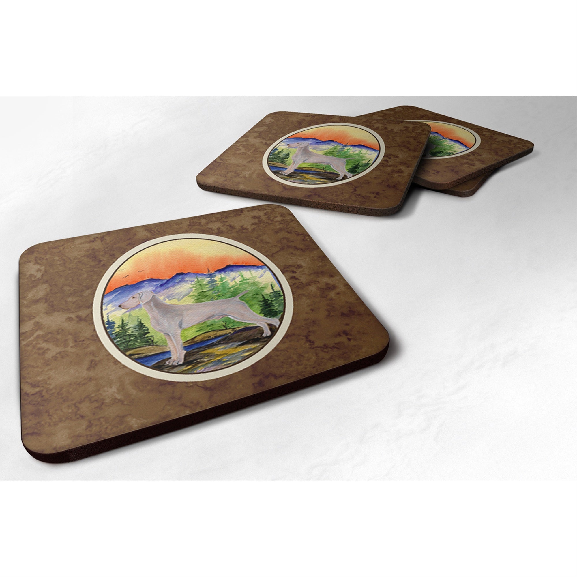 'Caroline'S Treasures Ss8267Fc Weimaraner Foam Coasters (Set Of 4), 3.5'''' H X 3.5'''' W, Multicolor''