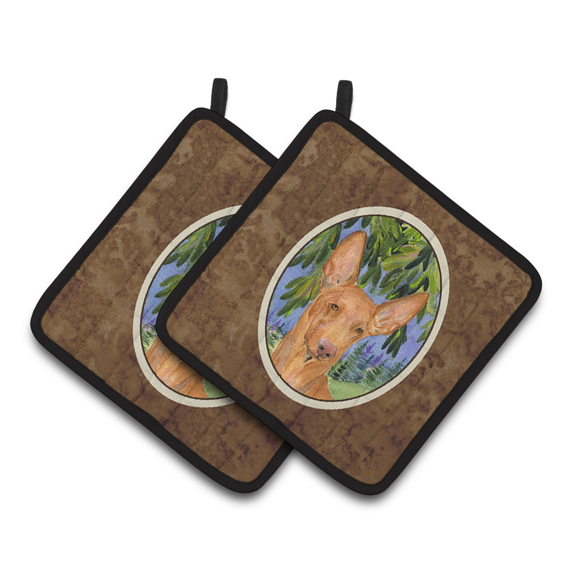 'Caroline'S Treasures Pharoh Hound Pair Of Pot Holders Ss8268Pthd, 7.5Hx7.5W, Multicolor''