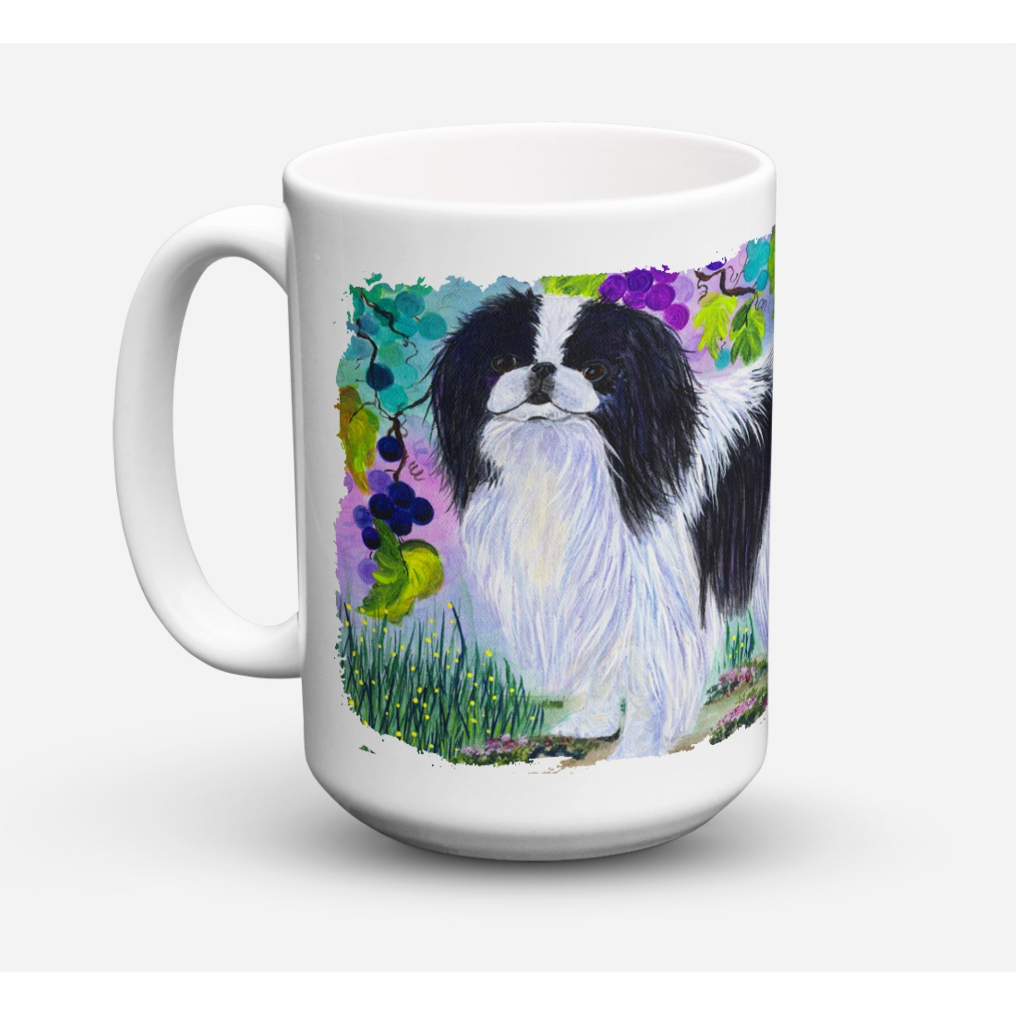 Carolines Treasures SS8270CM15 Japanese Chin Microwavable Ceramic Coffee Mug 15 oz Multicolor