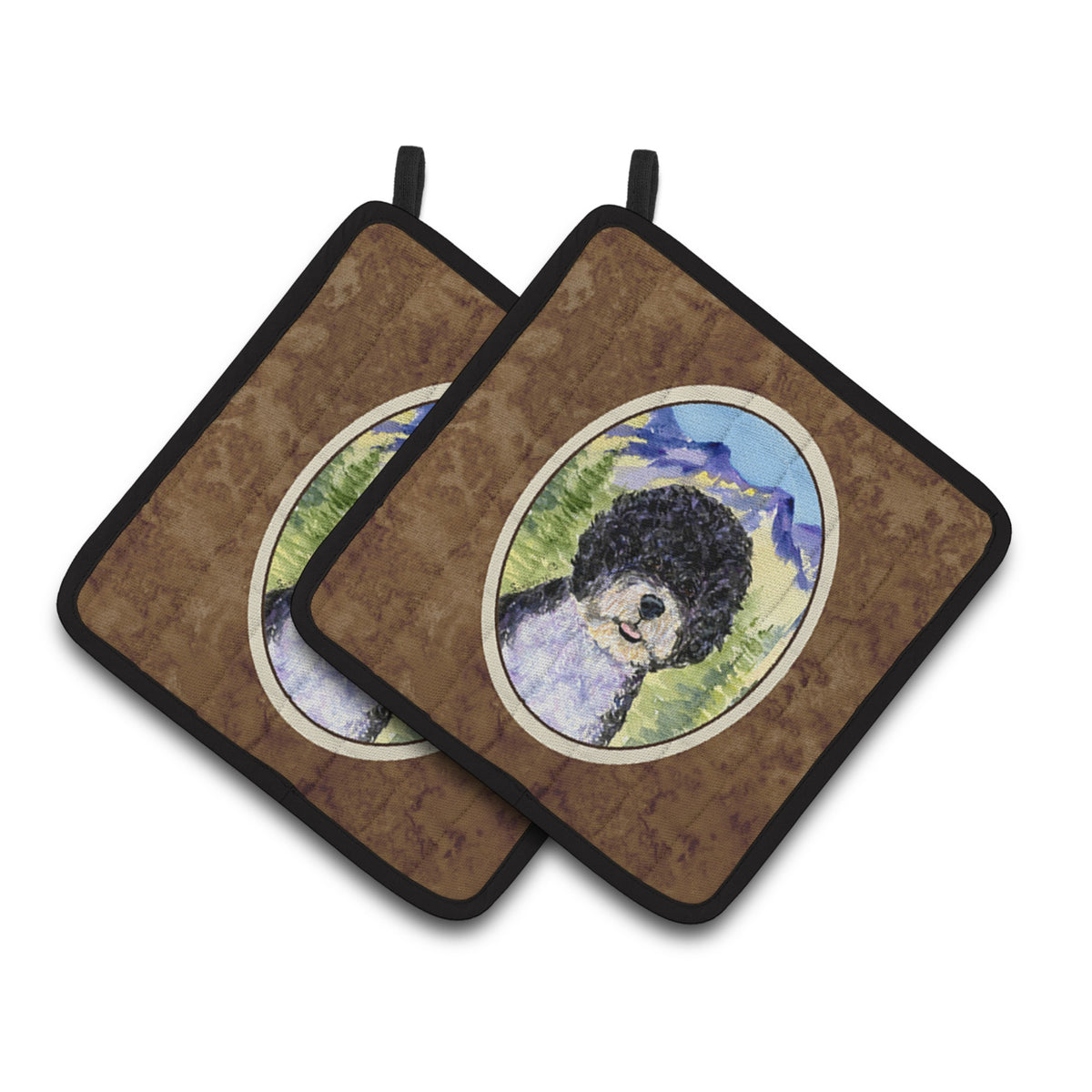 'Caroline'S Treasures Portuguese Water Dog Pair Of Pot Holders Ss8303Pthd, 7.5Hx7.5W, Multicolor''