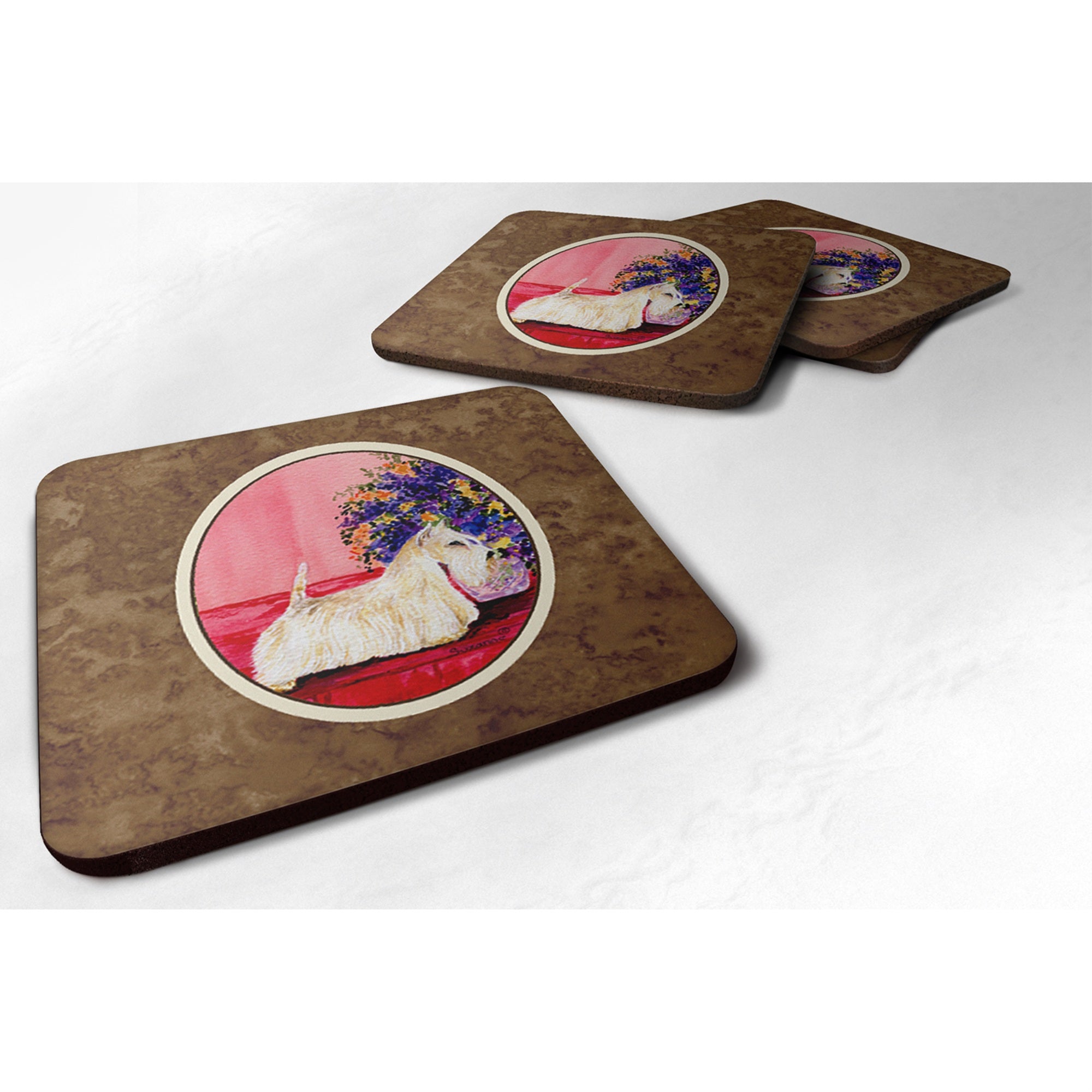 'Caroline'S Treasures Ss8306Fc Scottish Terrier Foam Coasters (Set Of 4), 3.5'''' H X 3.5'''' W, Multicolor''