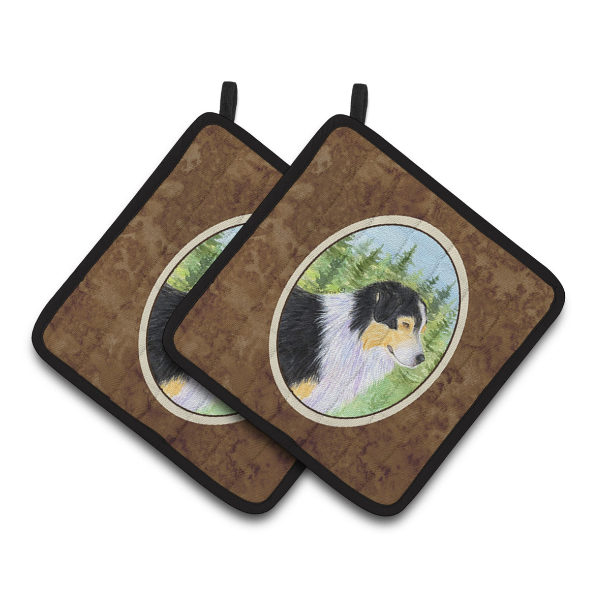 'Caroline'S Treasures Australian Shepherd Pair Of Pot Holders Ss8316Pthd, 7.5Hx7.5W, Multicolor''