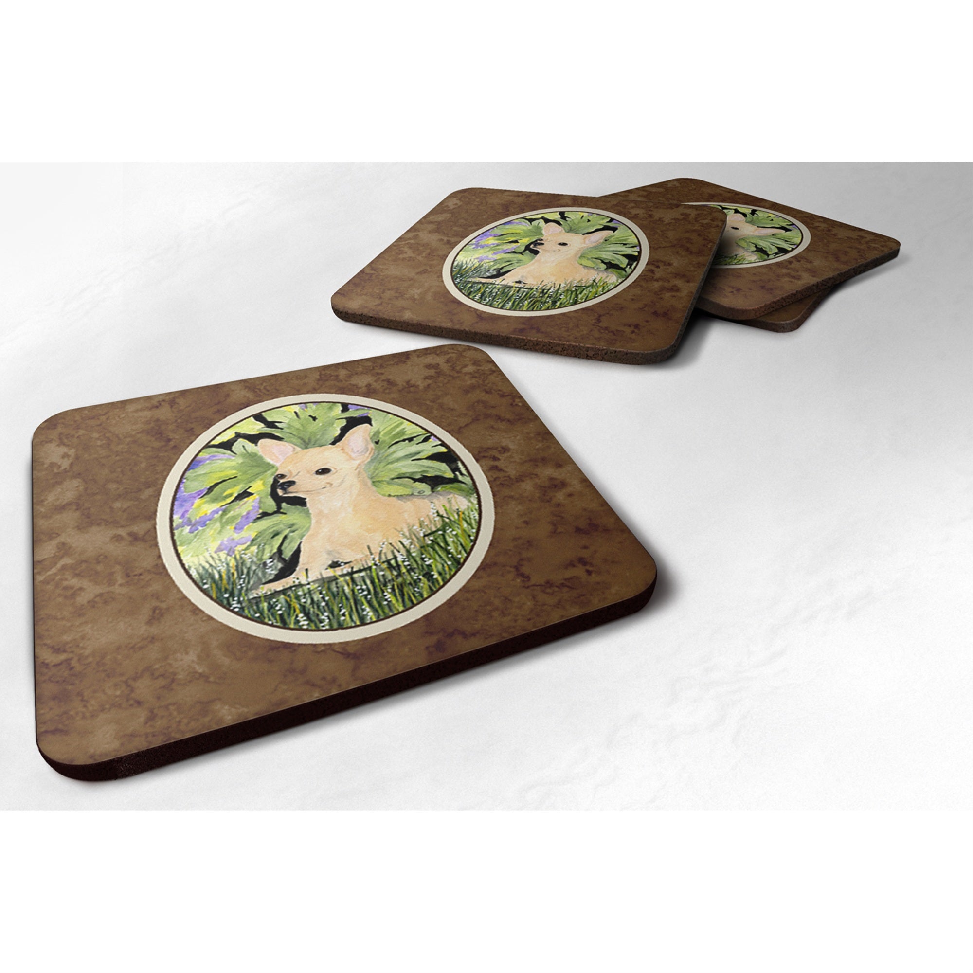 'Caroline'S Treasures Ss8325Fc Chihuahua Foam Coasters (Set Of 4), 3.5'''' H X 3.5'''' W, Multicolor''