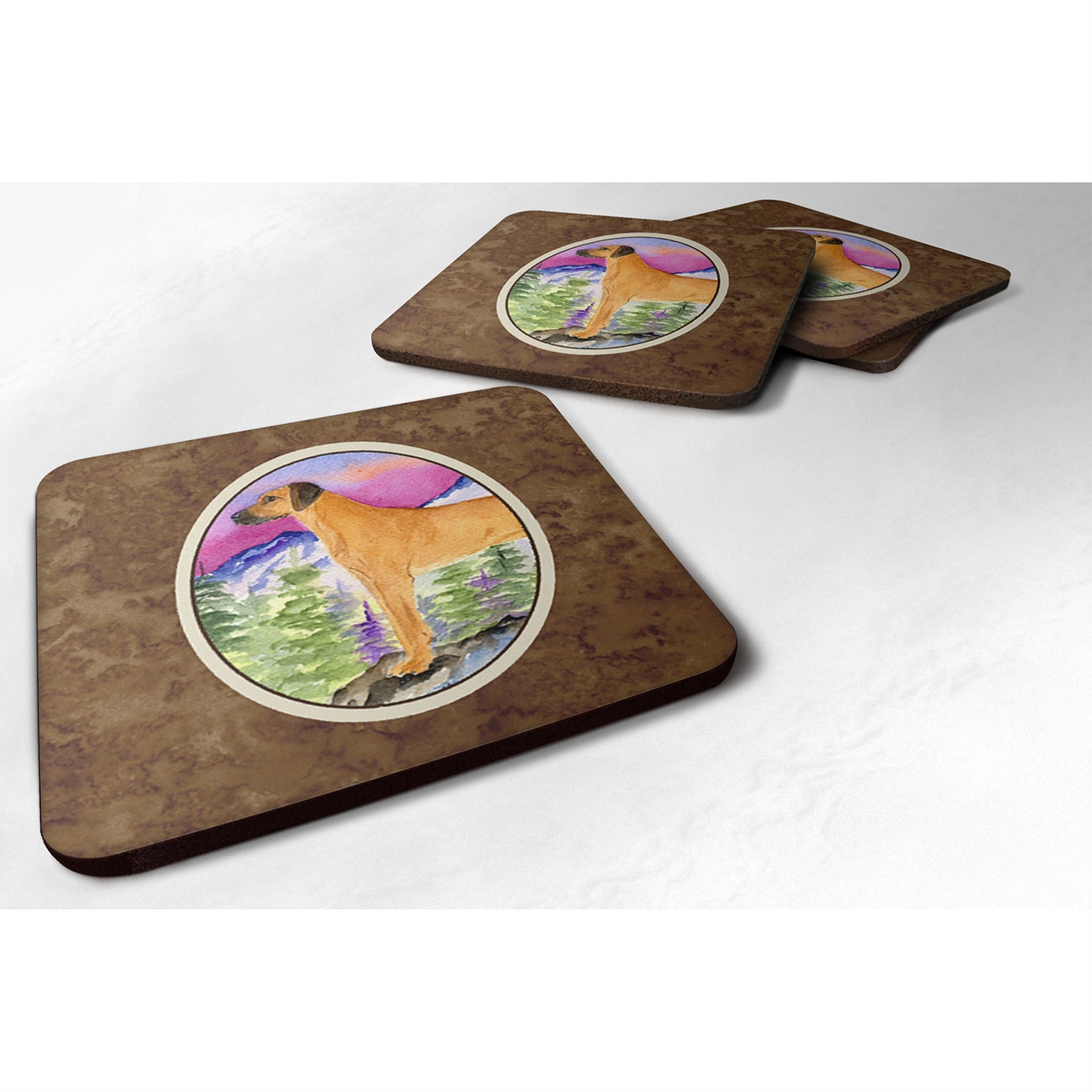 'Caroline'S Treasures Ss8327Fc Rhodesian Ridgeback Foam Coasters (Set Of 4), 3.5'''' H X 3.5'''' W, Multicolor''