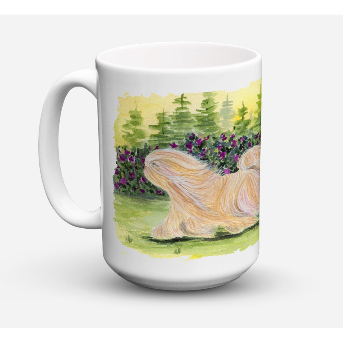 'Caroline's Treasures SS8328CM15 Lhasa Apso Dishwasher Safe Microwavable Ceramic Coffee Mug, 15 oz, Multicolor''