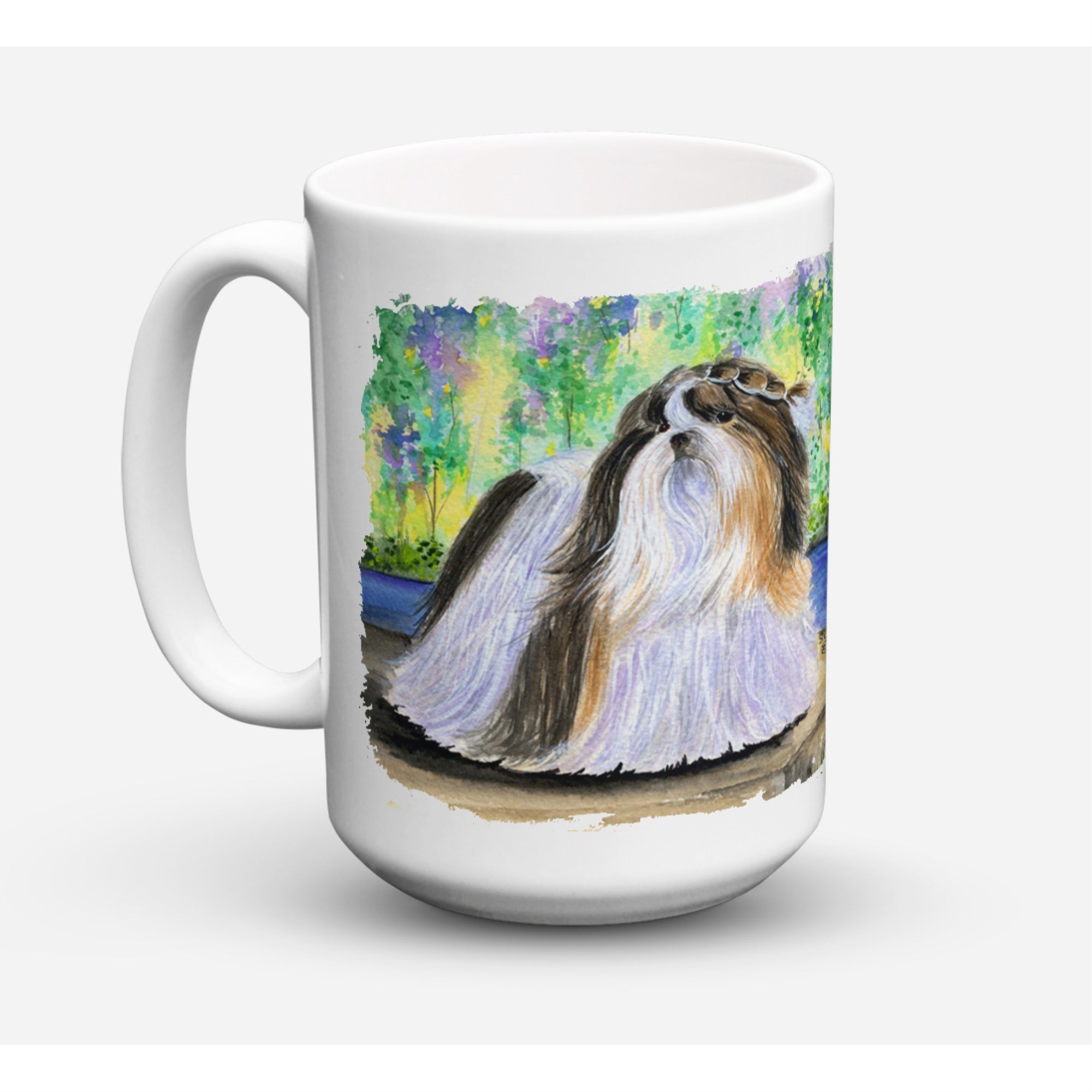 'Caroline's Treasures SS8329CM15 Shih Tzu Dishwasher Safe Microwavable Ceramic Coffee Mug, 15 oz, Multicolor''