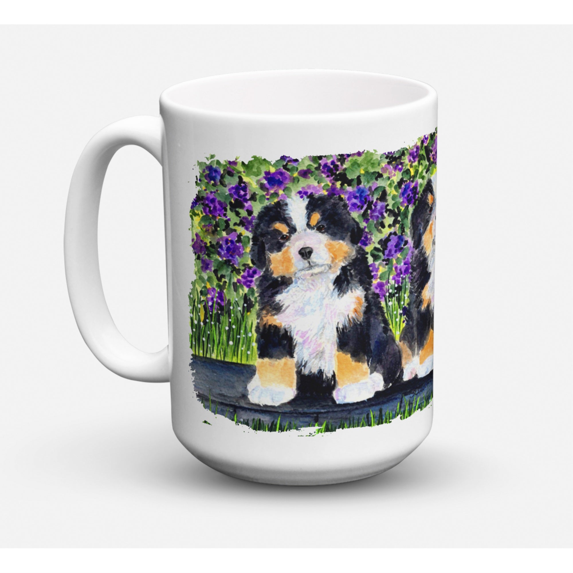 Carolines Treasures SS8334CM15 Bernese Mountain Dog Microwavable Ceramic Coffee Mug 15 oz Multicolor