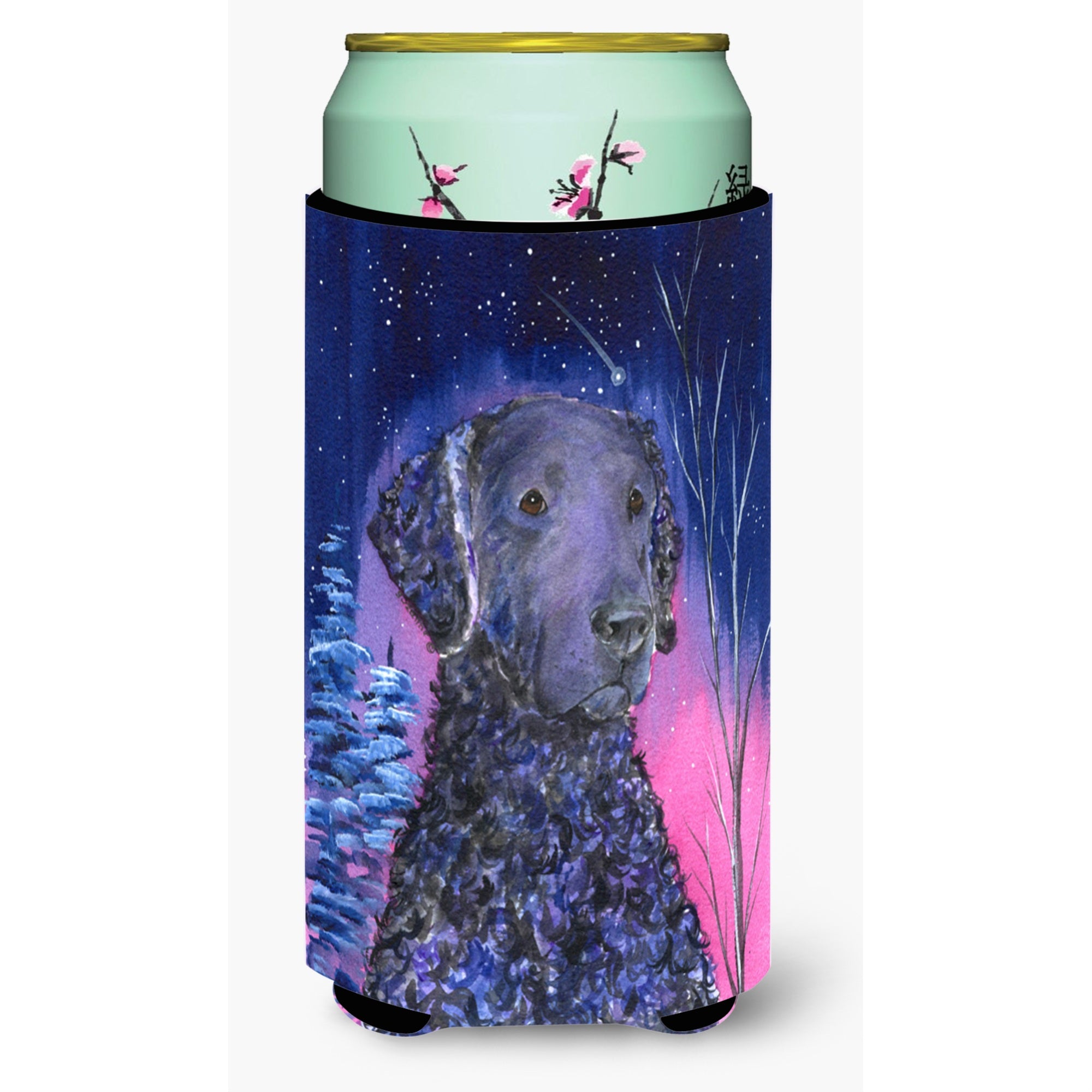 Starry Night Curly Coated Retriever  Tall Boy Beverage Insulator Beverage Insulator Hugger