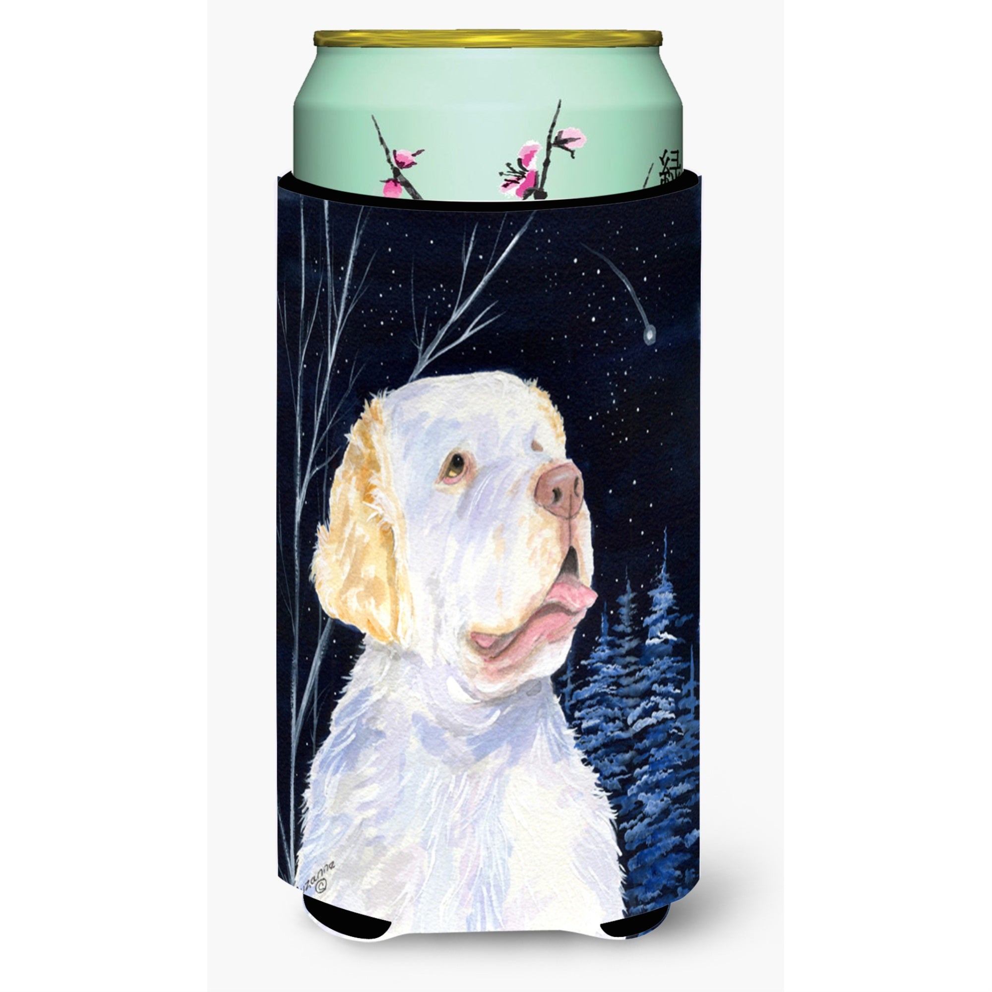 Starry Night Clumber Spaniel  Tall Boy Beverage Insulator Beverage Insulator Hugger