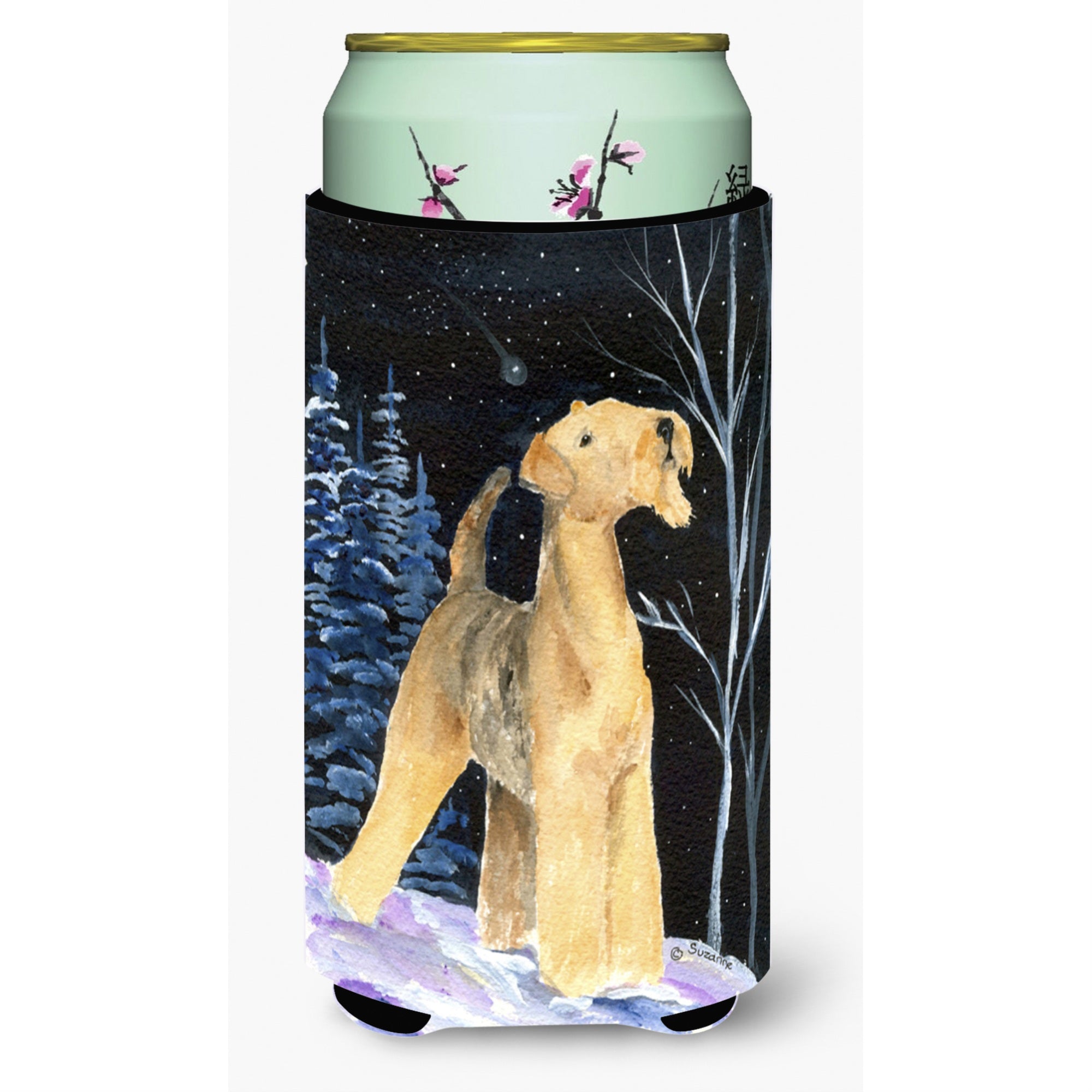 Starry Night Airedale  Tall Boy Beverage Insulator Beverage Insulator Hugger