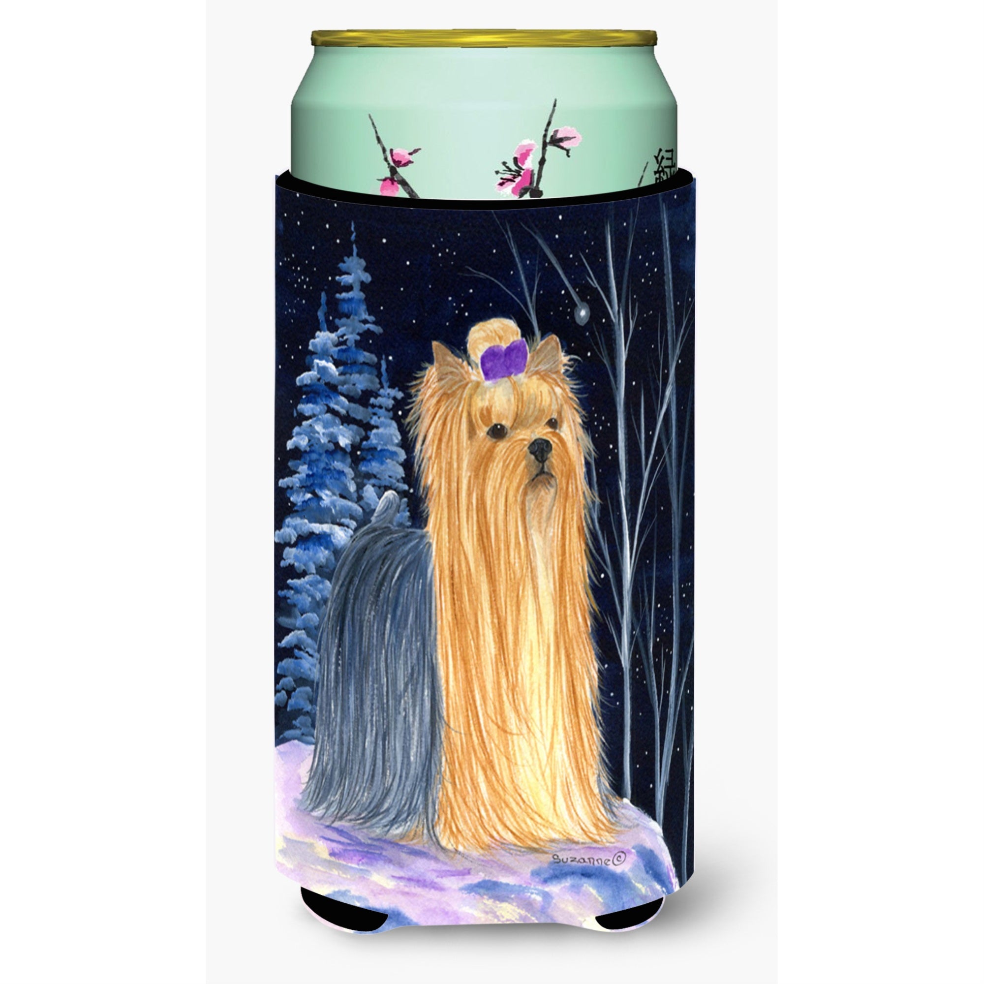 Starry Night Yorkie  Tall Boy Beverage Insulator Beverage Insulator Hugger
