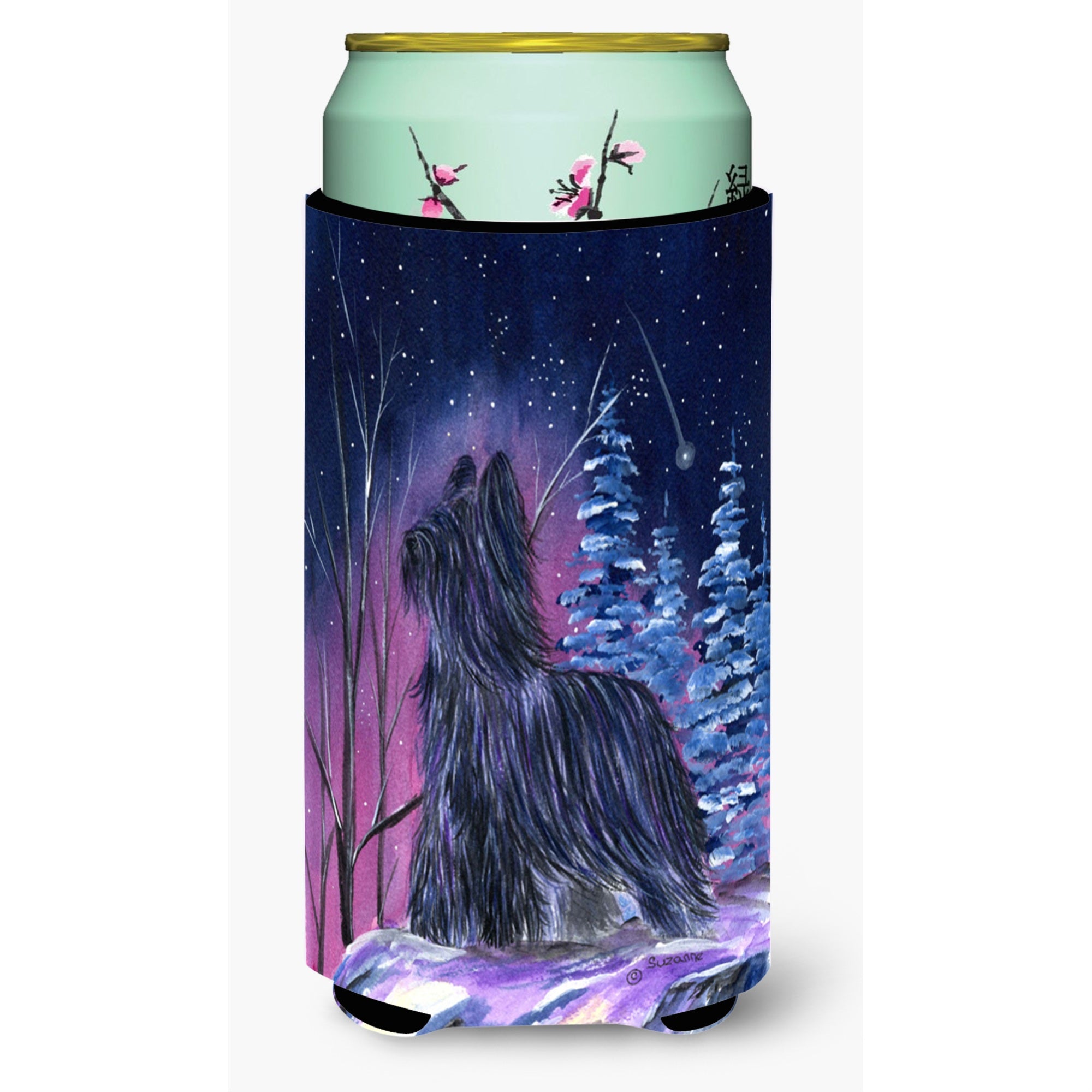 Starry Night Briard  Tall Boy Beverage Insulator Beverage Insulator Hugger