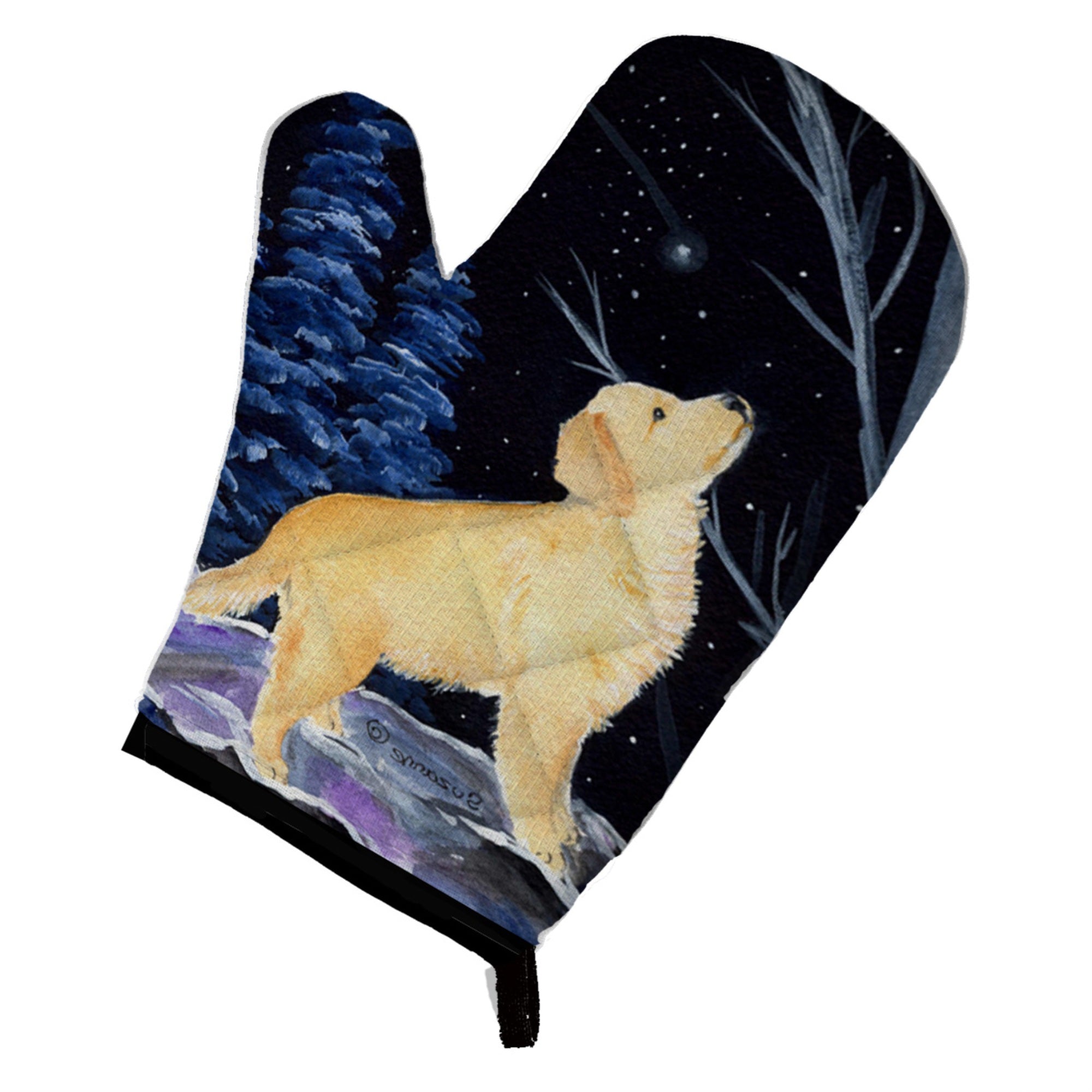 'Caroline'S Treasures Ss8392Ovmt Starry Night Golden Retriever Oven Mitt, 12'''' By 8.5'''', Multicolor''