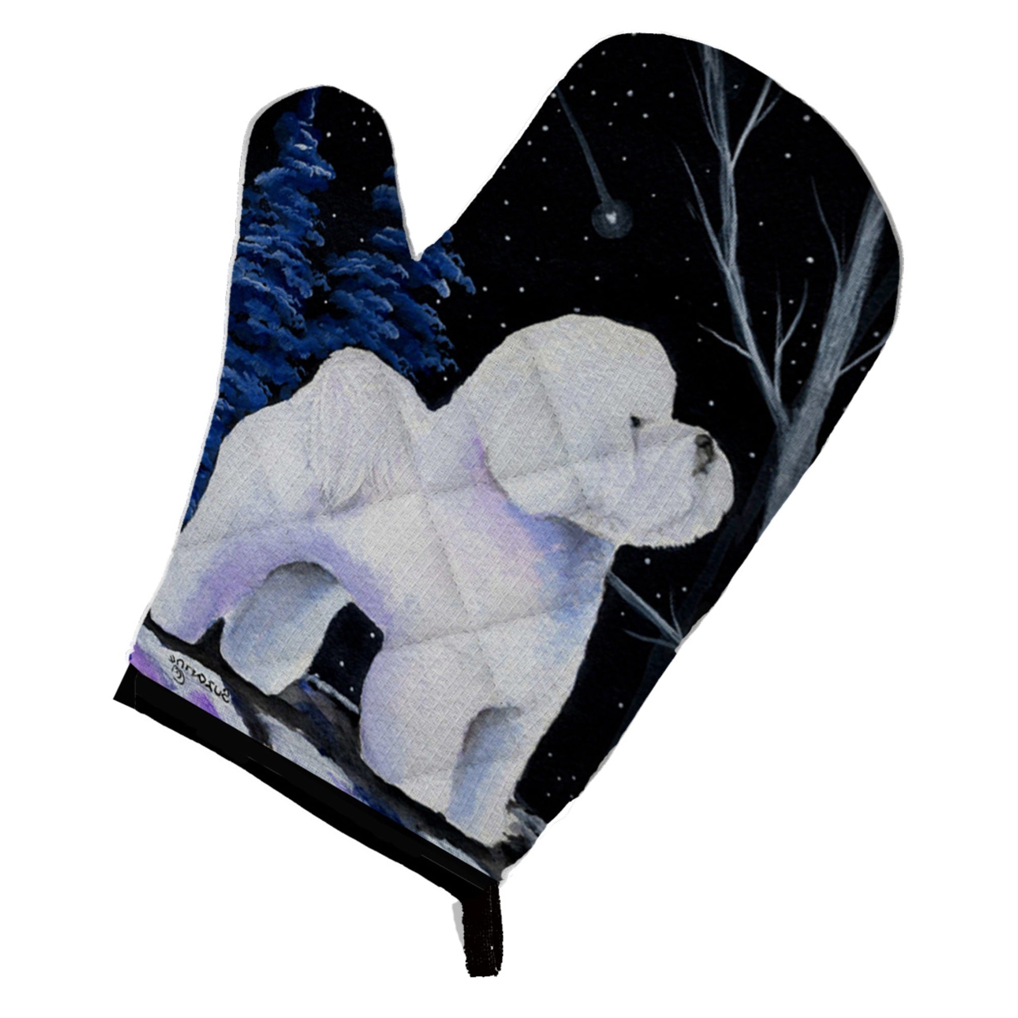 'Caroline'S Treasures Ss8397Ovmt Starry Night Bichon Frise Oven Mitt, 12'''' By 8.5'''', Multicolor''
