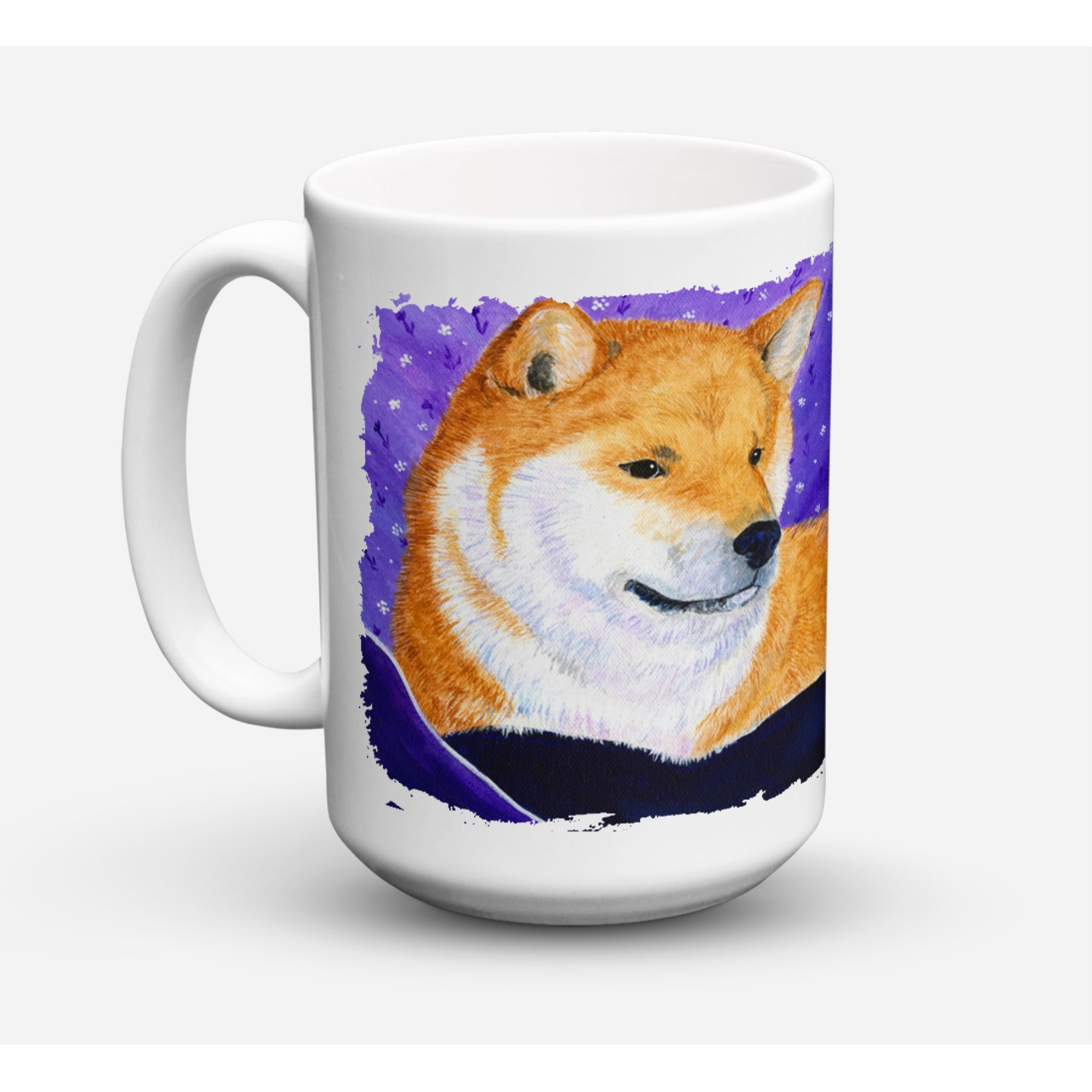 Carolines Treasures SS8417CM15 Shiba Inu Dishwasher Safe Microwavable Ceramic Coffee Mug 15 oz Multicolor