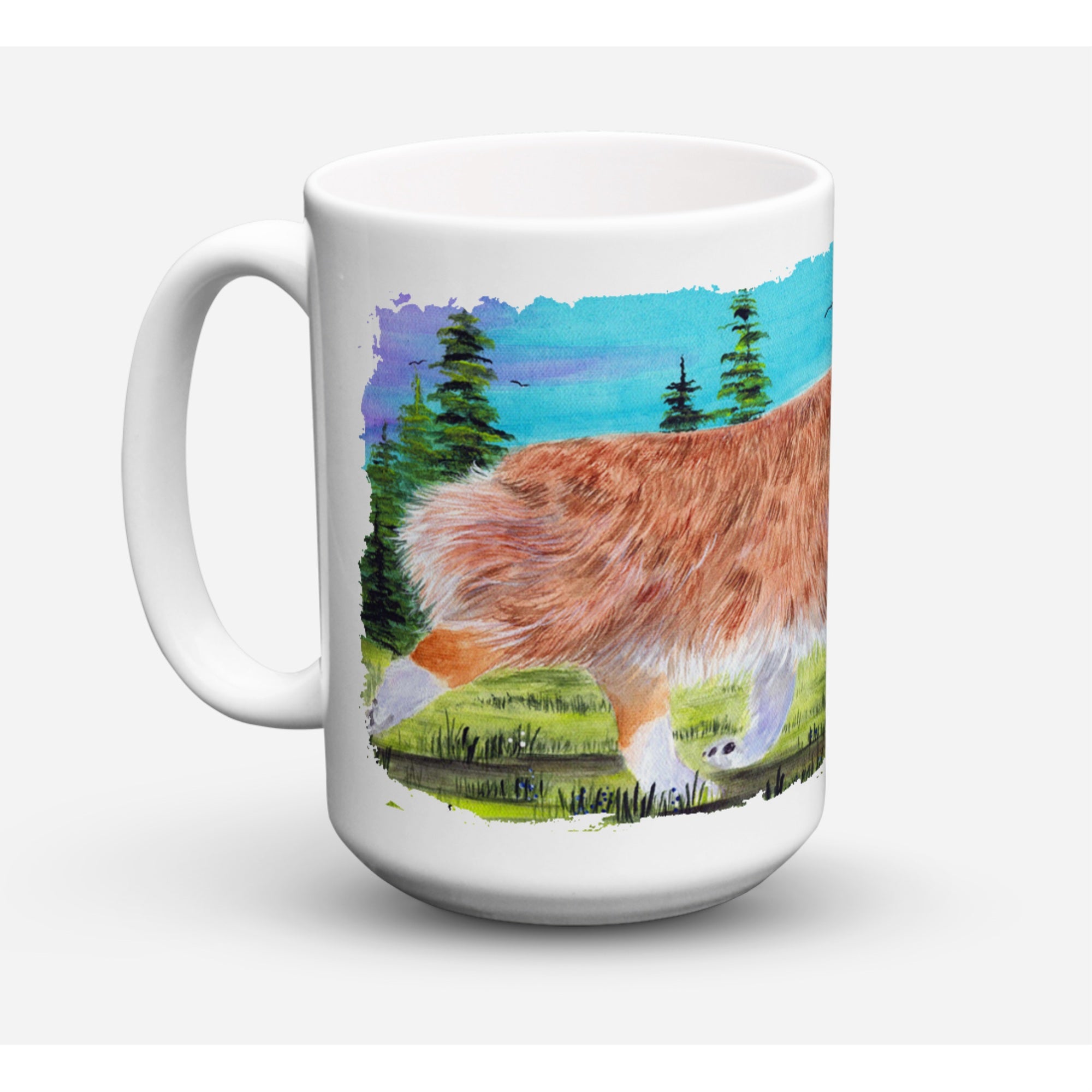 Carolines Treasures SS8423CM15 Australian Shepherd Microwavable Ceramic Coffee Mug 15 oz Multicolor