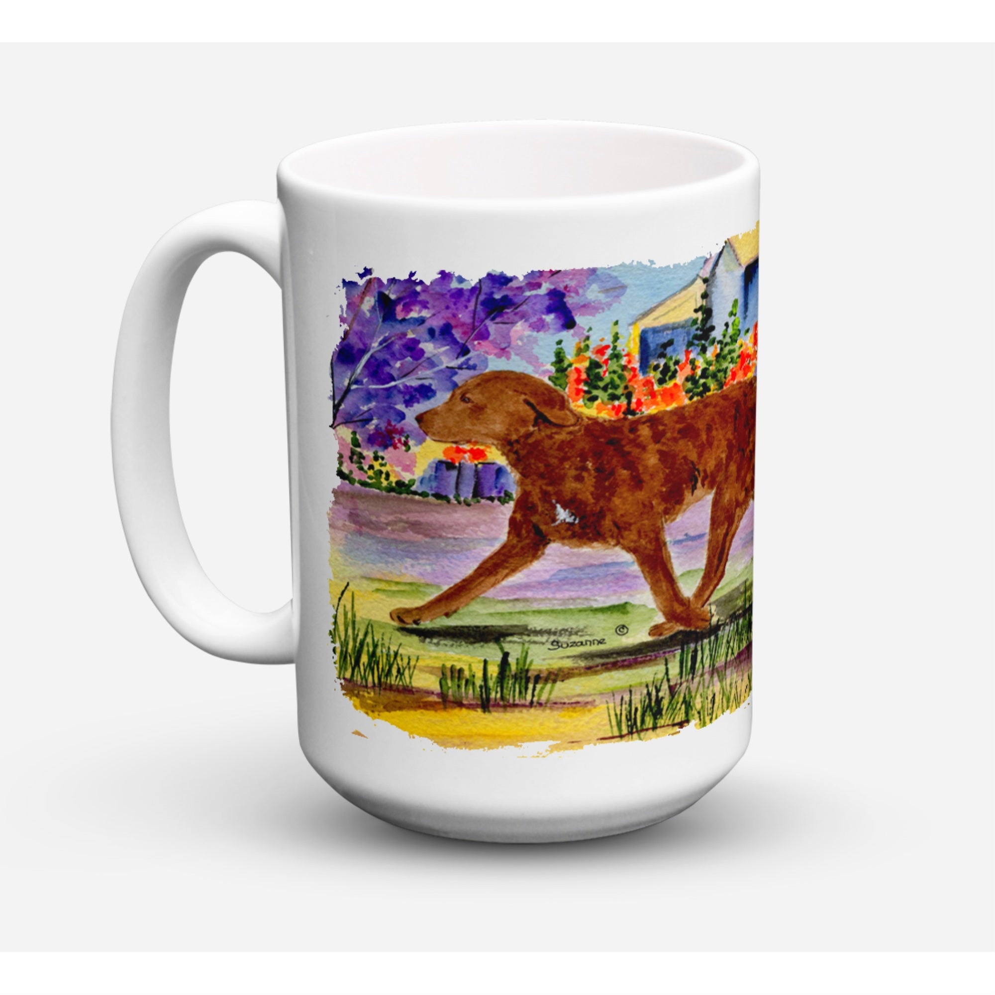 Carolines Treasures SS8435CM15 Chesapeake Bay Retriever Microwavable Ceramic Coffee Mug 15 oz Multicolor