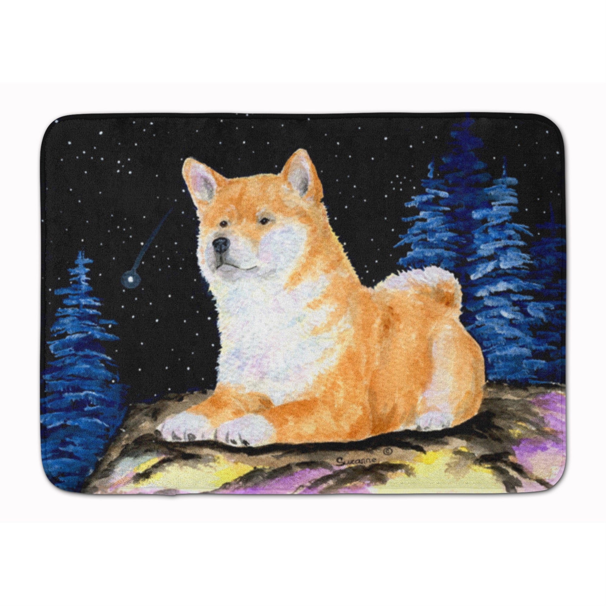 'Caroline'S Treasures Starry Night Shiba Inu Floor Mat, 19'''' X 27'''', Multicolor''