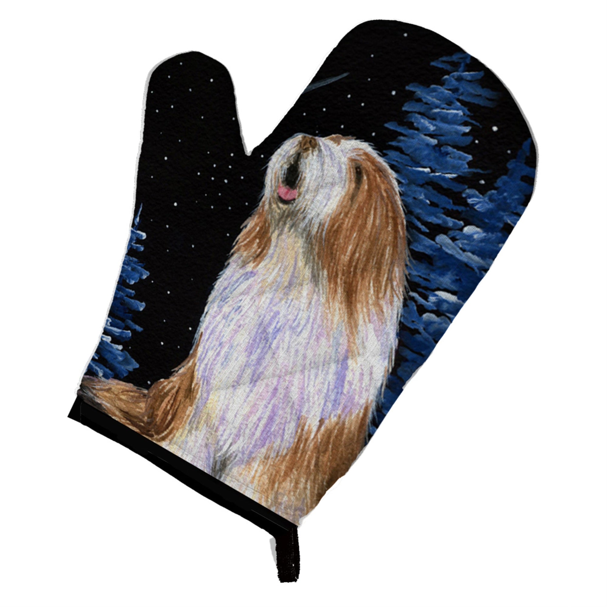 'Caroline'S Treasures Ss8467Ovmt Starry Night Bearded Collie Oven Mitt, 12'''' By 8.5'''', Multicolor''
