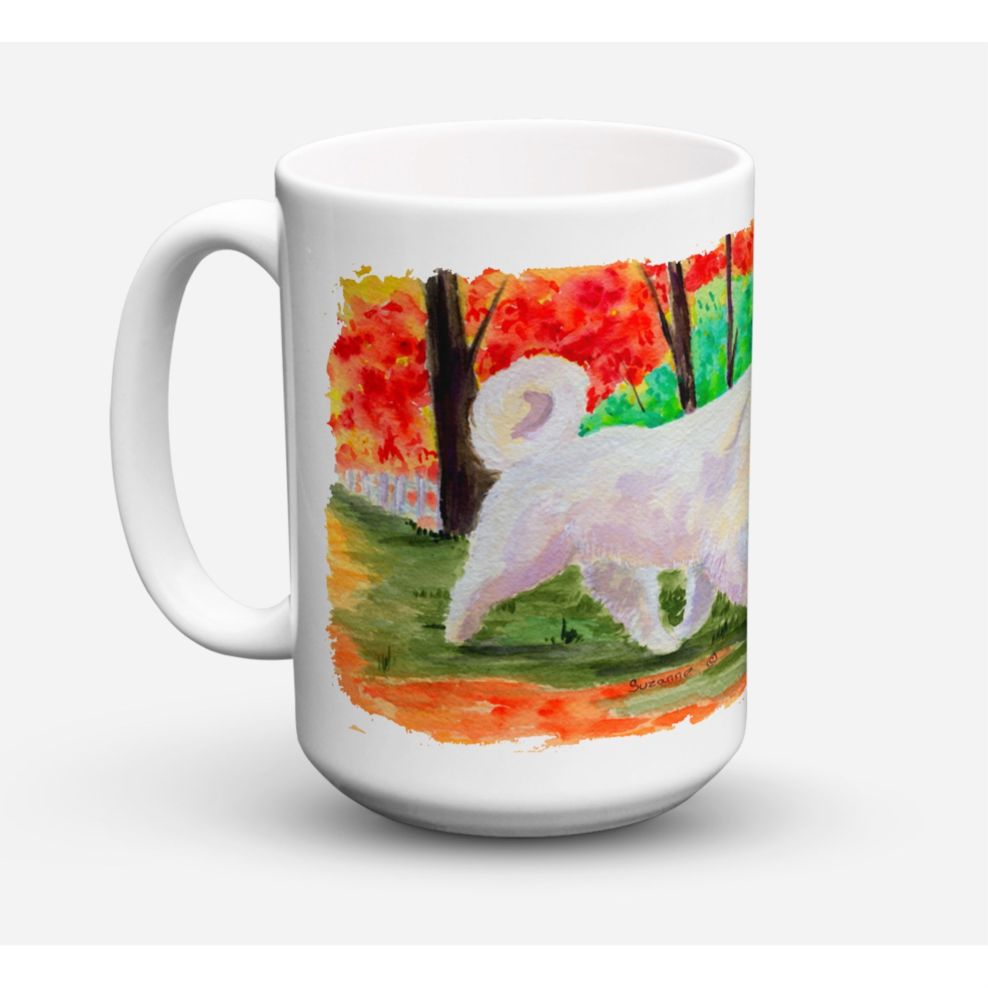 Carolines Treasures SS8472CM15 Great Pyrenees Microwavable Ceramic Coffee Mug 15 oz Multicolor
