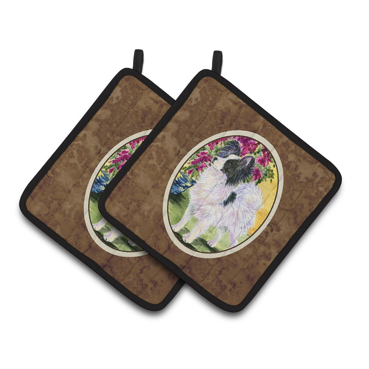 'Caroline'S Treasures Papillon Pair Of Pot Holders Ss8477Pthd, 7.5Hx7.5W, Multicolor''