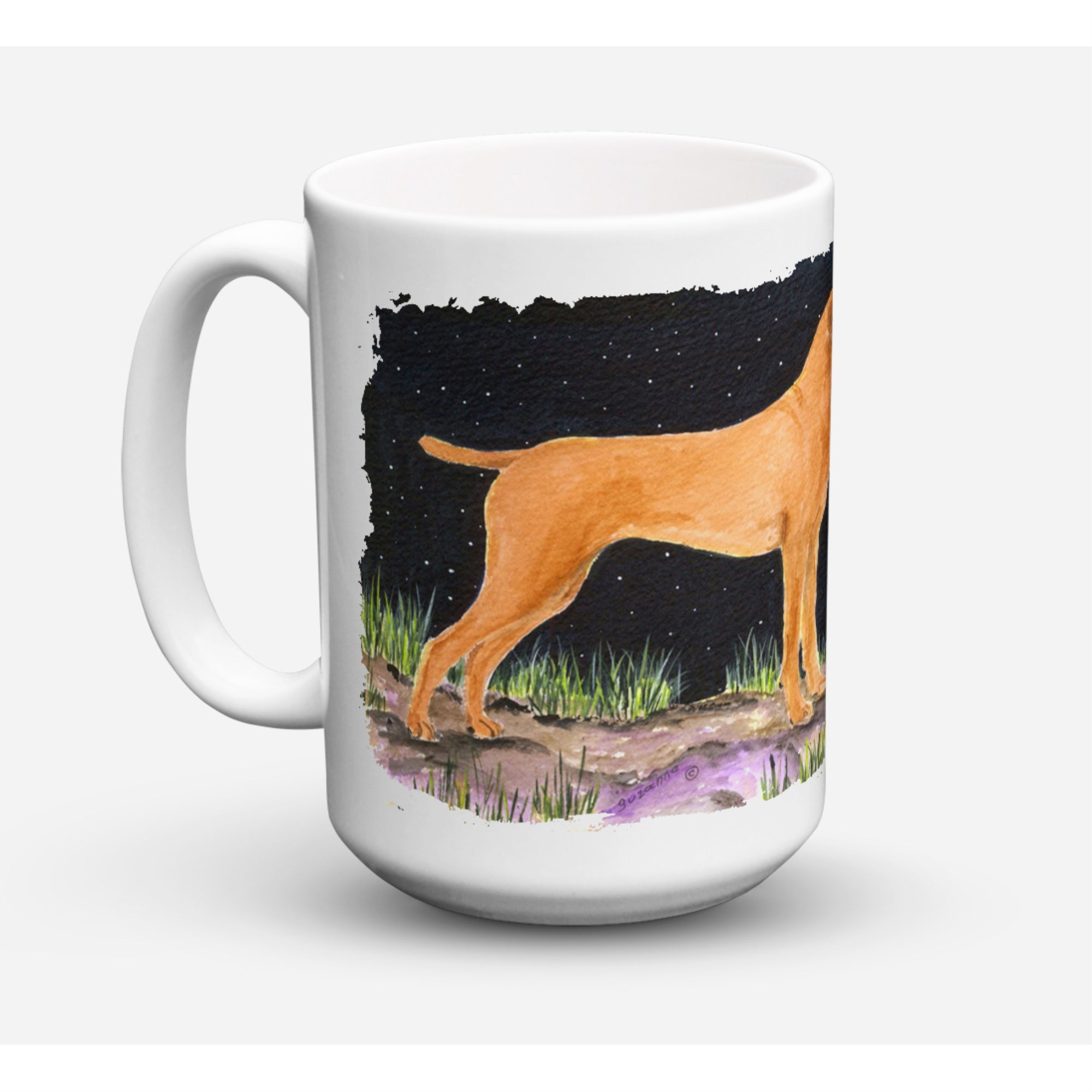 Carolines Treasures SS8478CM15 Starry Night Vizsla Microwavable Ceramic Coffee Mug 15 oz Multicolor