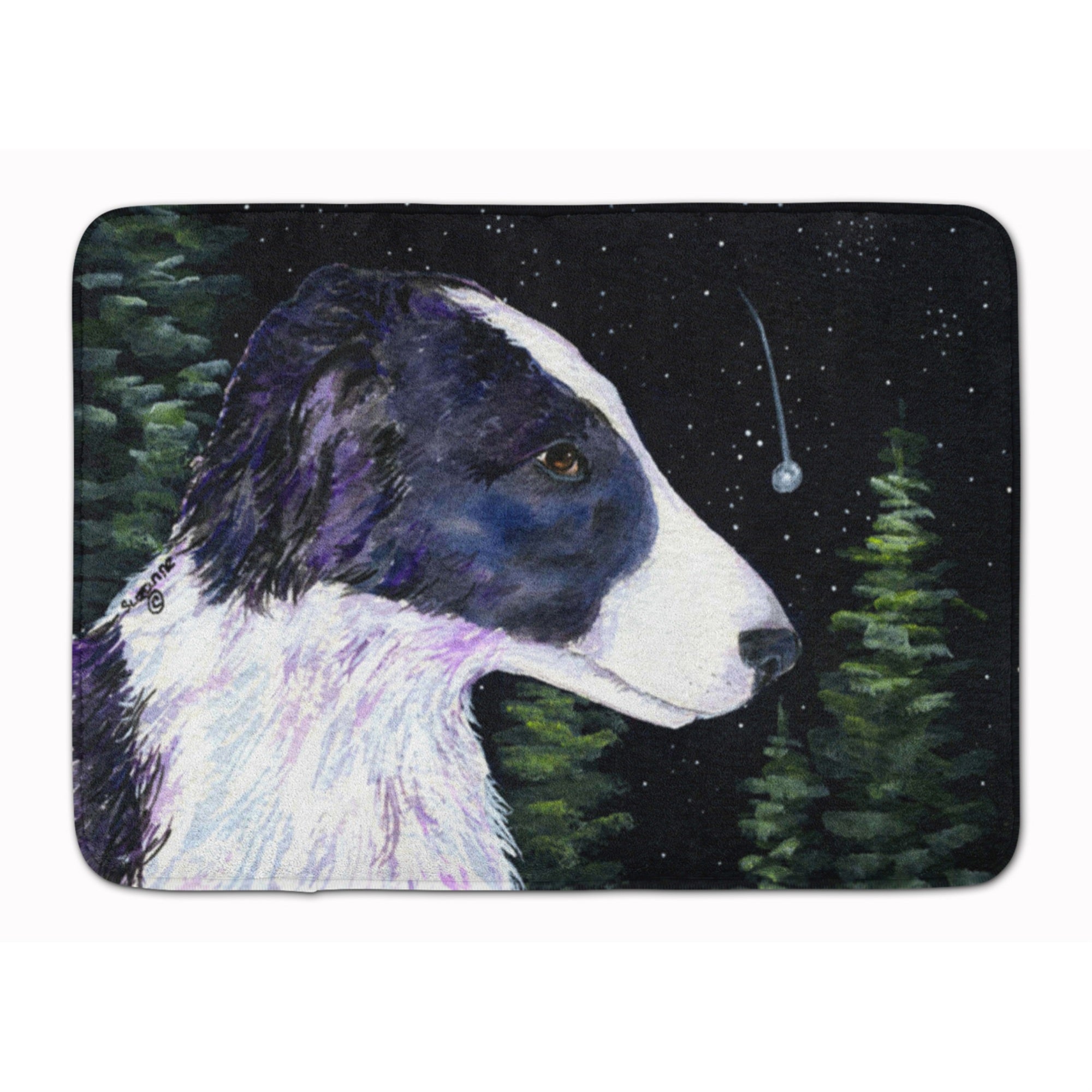 'Caroline'S Treasures Starry Night Border Collie Floor Mat, 19'''' X 27'''', Multicolor''
