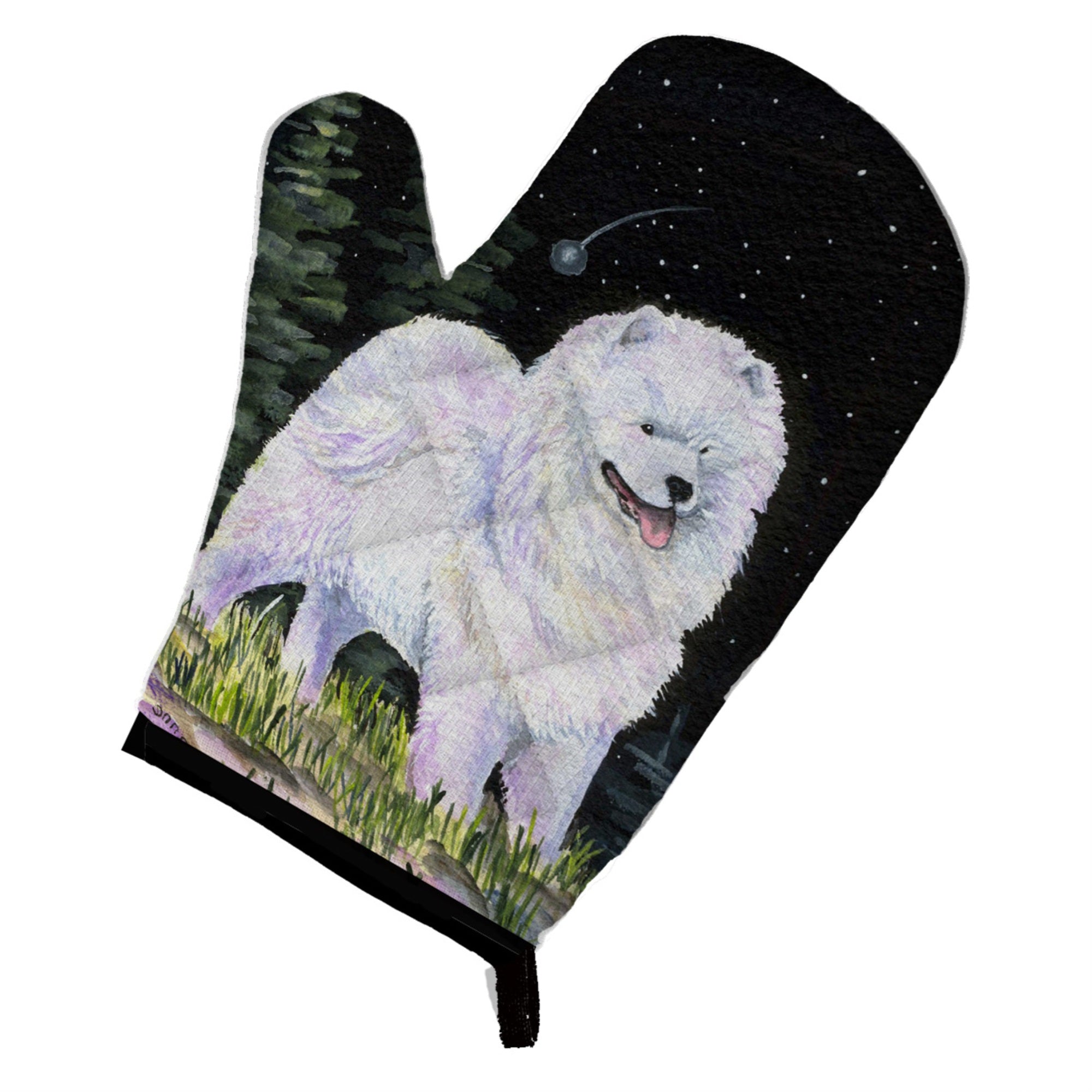 'Caroline'S Treasures Ss8498Ovmt Starry Night Samoyed Oven Mitt, 12'''' By 8.5'''', Multicolor''