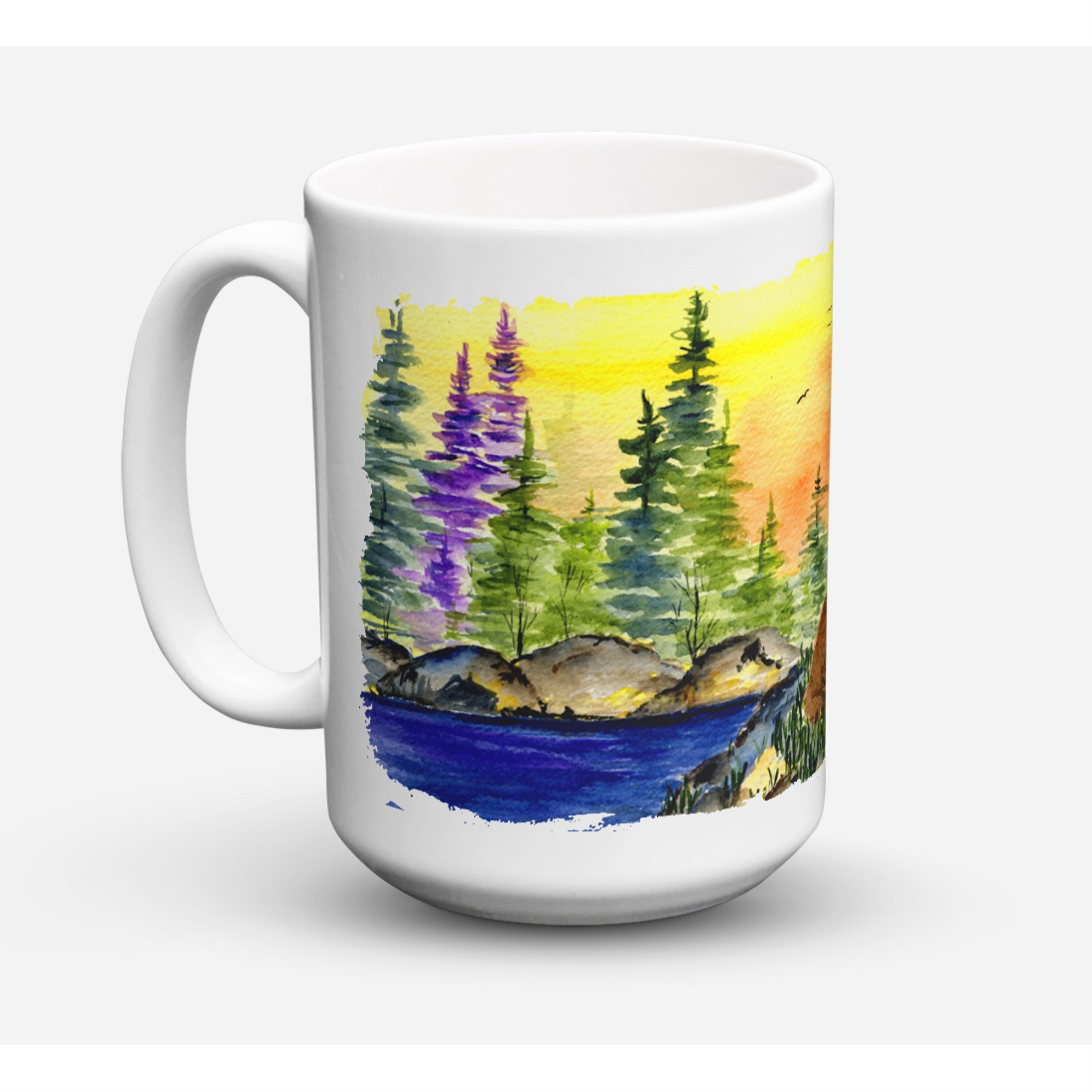 Carolines Treasures SS8509CM15 American Water Spaniel Microwavable Ceramic Coffee Mug 15 oz Multicolor