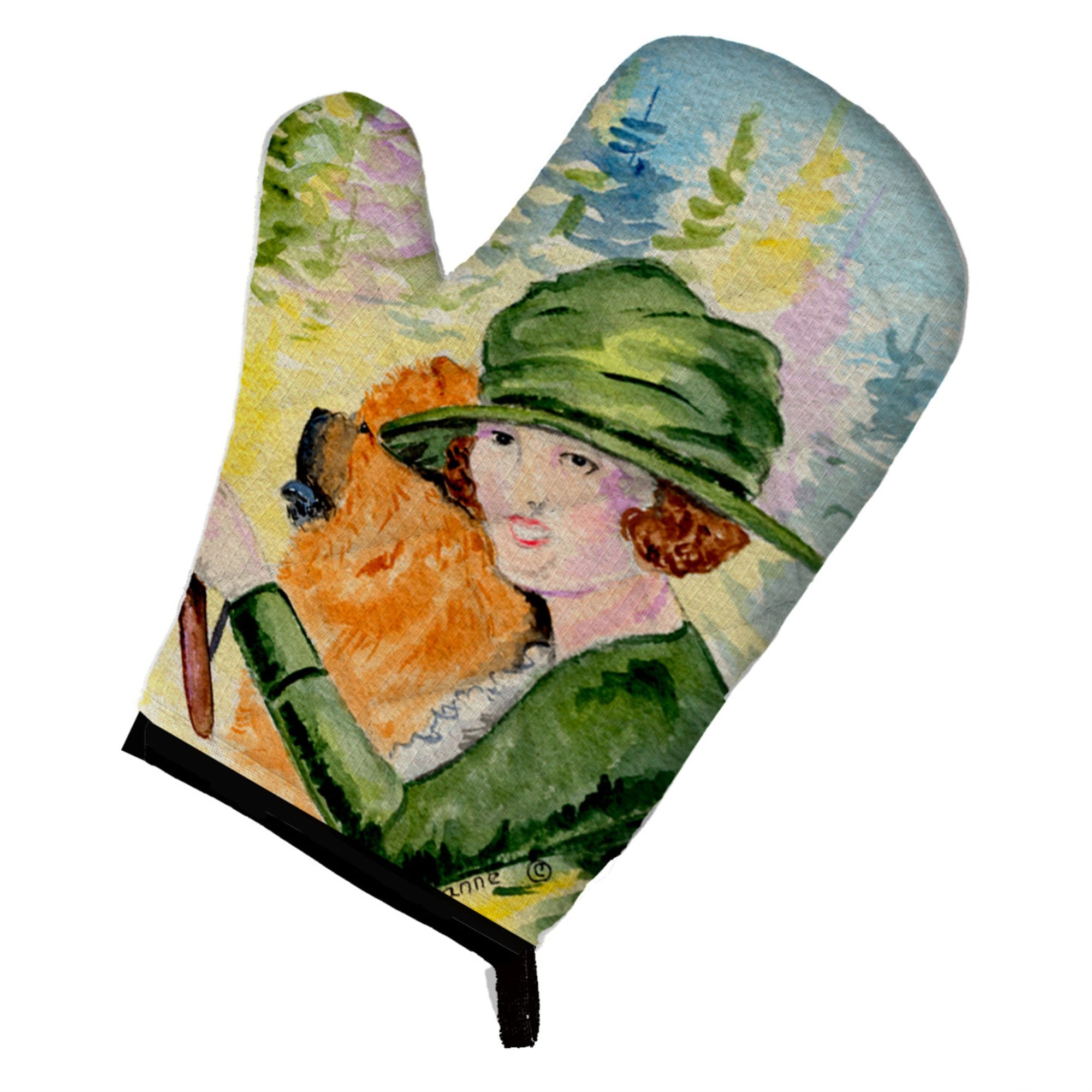 'Caroline'S Treasures Ss8527Ovmt Lady Driving With Her Chow Oven Mitt, 12'''' By 8.5'''', Multicolor''