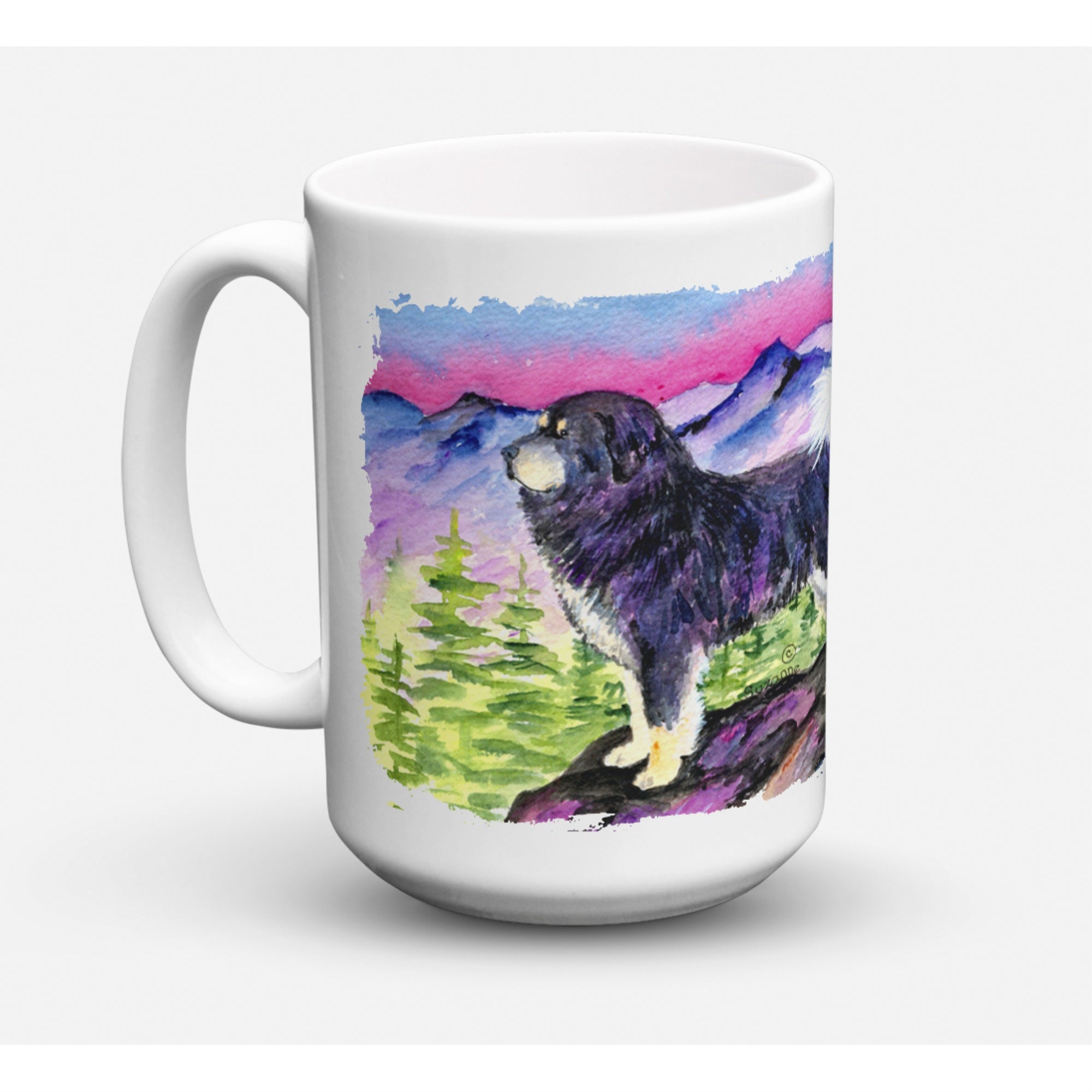Carolines Treasures SS8528CM15 Tibetan Mastiff Microwavable Ceramic Coffee Mug 15 oz Multicolor