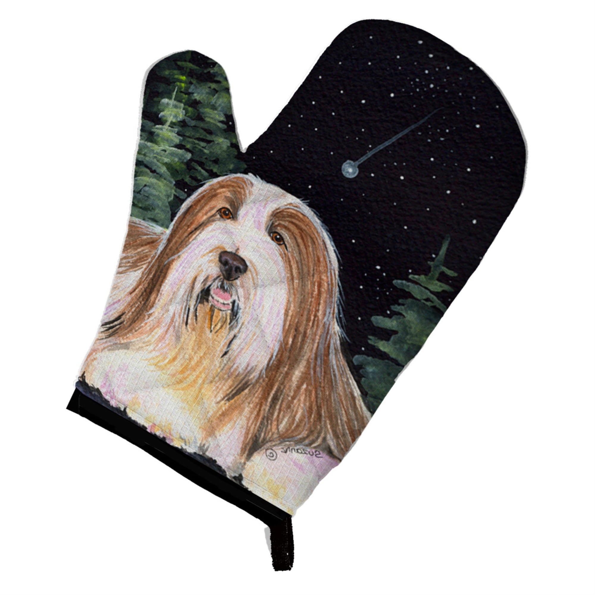 'Caroline'S Treasures Ss8529Ovmt Starry Night Bearded Collie Oven Mitt, 12'''' By 8.5'''', Multicolor''