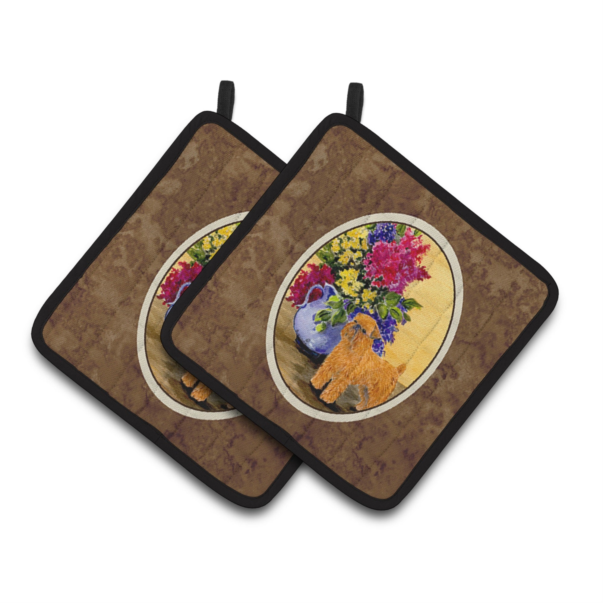 'Caroline'S Treasures Brussels Griffon Pair Of Pot Holders Ss8543Pthd, 7.5Hx7.5W, Multicolor''