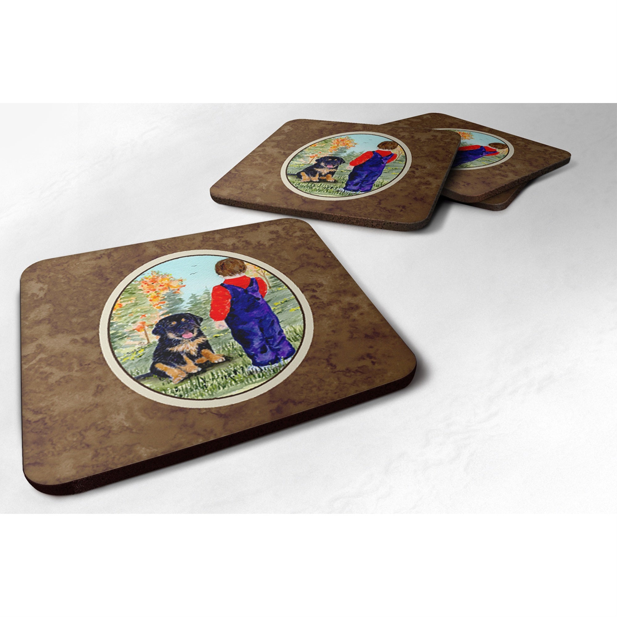 'Caroline'S Treasures Ss8548Fc Tibetan Mastiff Foam Coasters (Set Of 4), 3.5'''' H X 3.5'''' W, Multicolor''