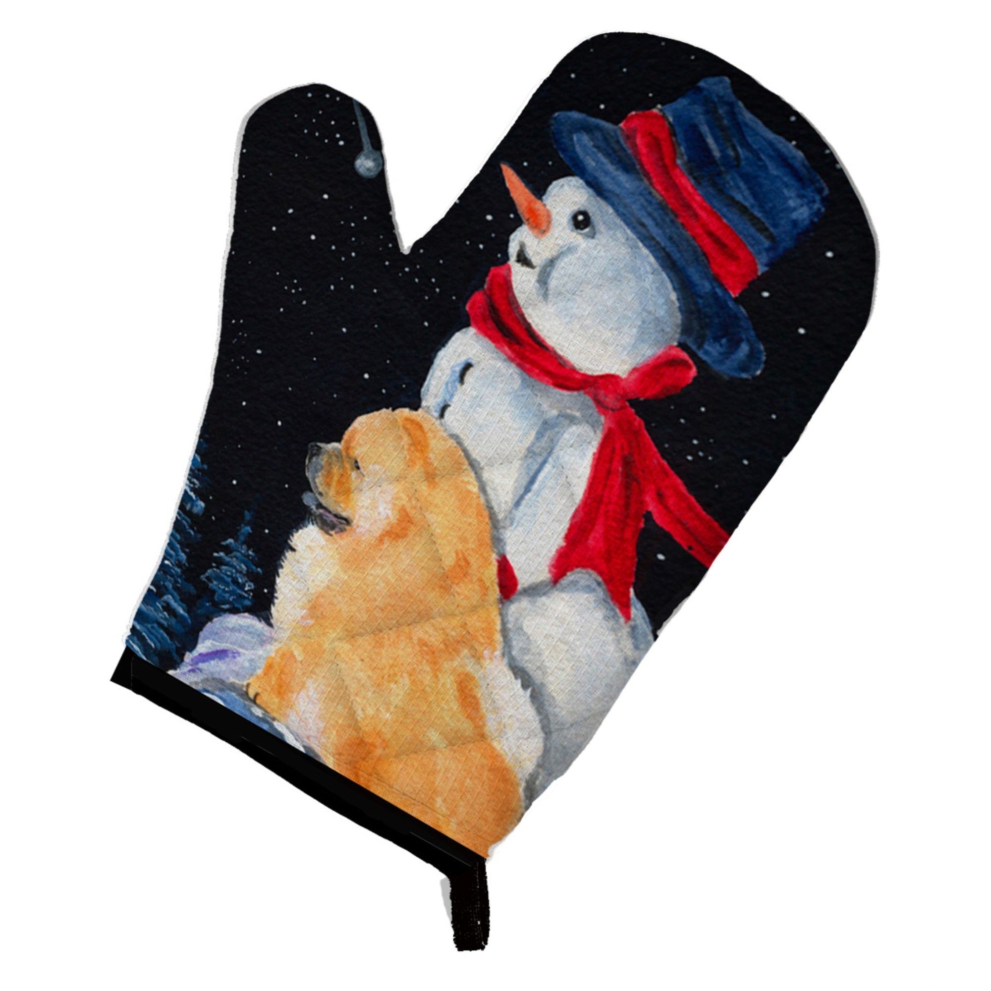 'Caroline'S Treasures Ss8554Ovmt Snowman With Chow Oven Mitt, 12'''' By 8.5'''', Multicolor''
