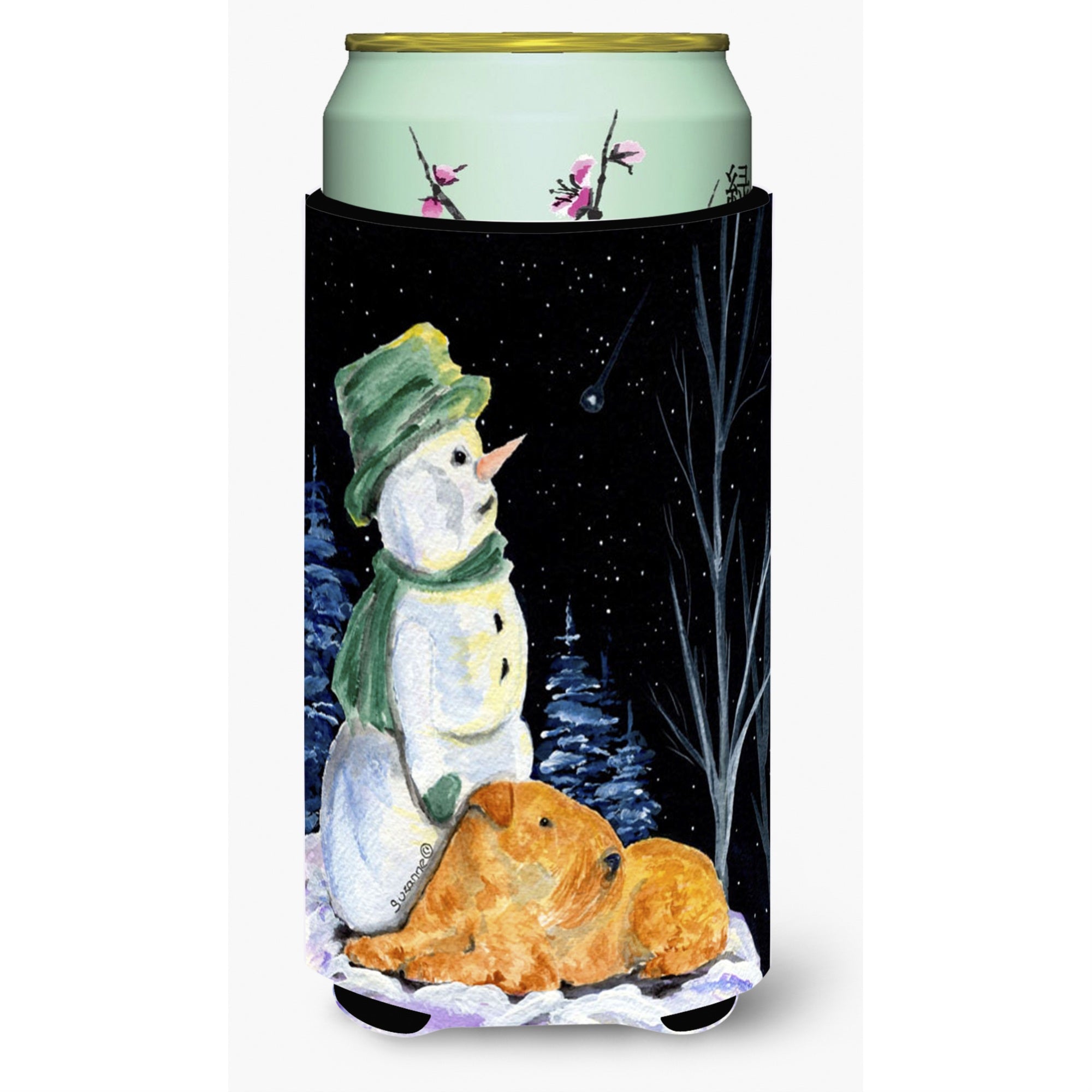 Snowman With Lakeland Terrier  Tall Boy Beverage Insulator Beverage Insulator Hugger