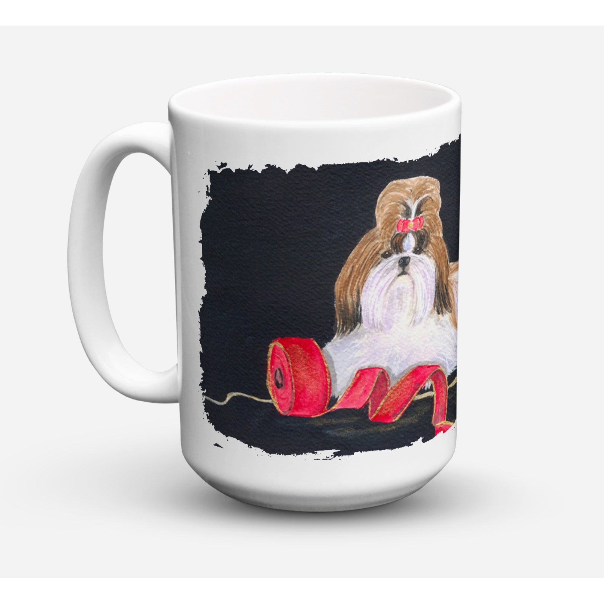Carolines Treasures SS8562CM15 Shih Tzu Dishwasher Safe Microwavable Ceramic Coffee Mug 15 oz Multicolor