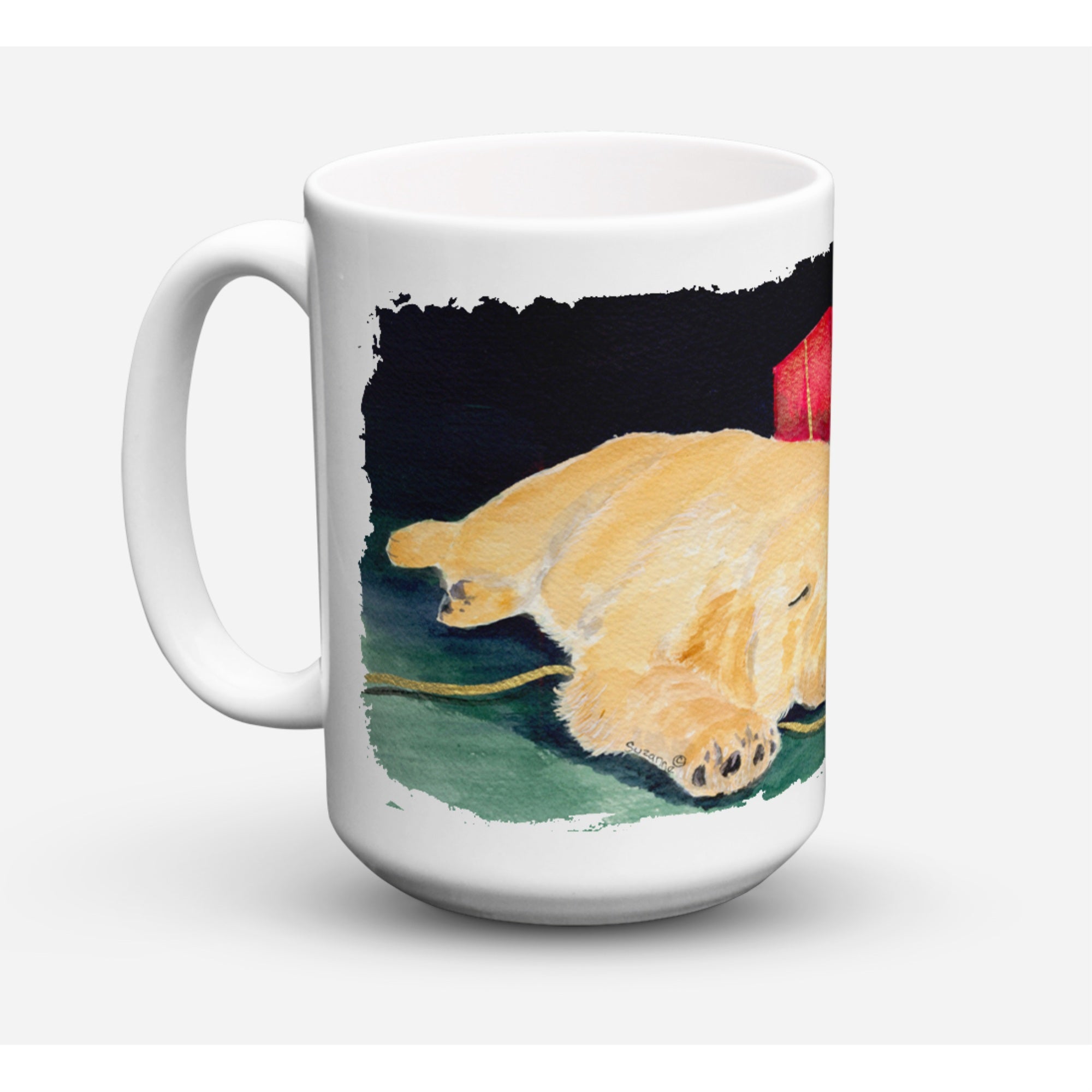 Carolines Treasures SS8576CM15 Golden Retriever Microwavable Ceramic Coffee Mug 15 oz Multicolor