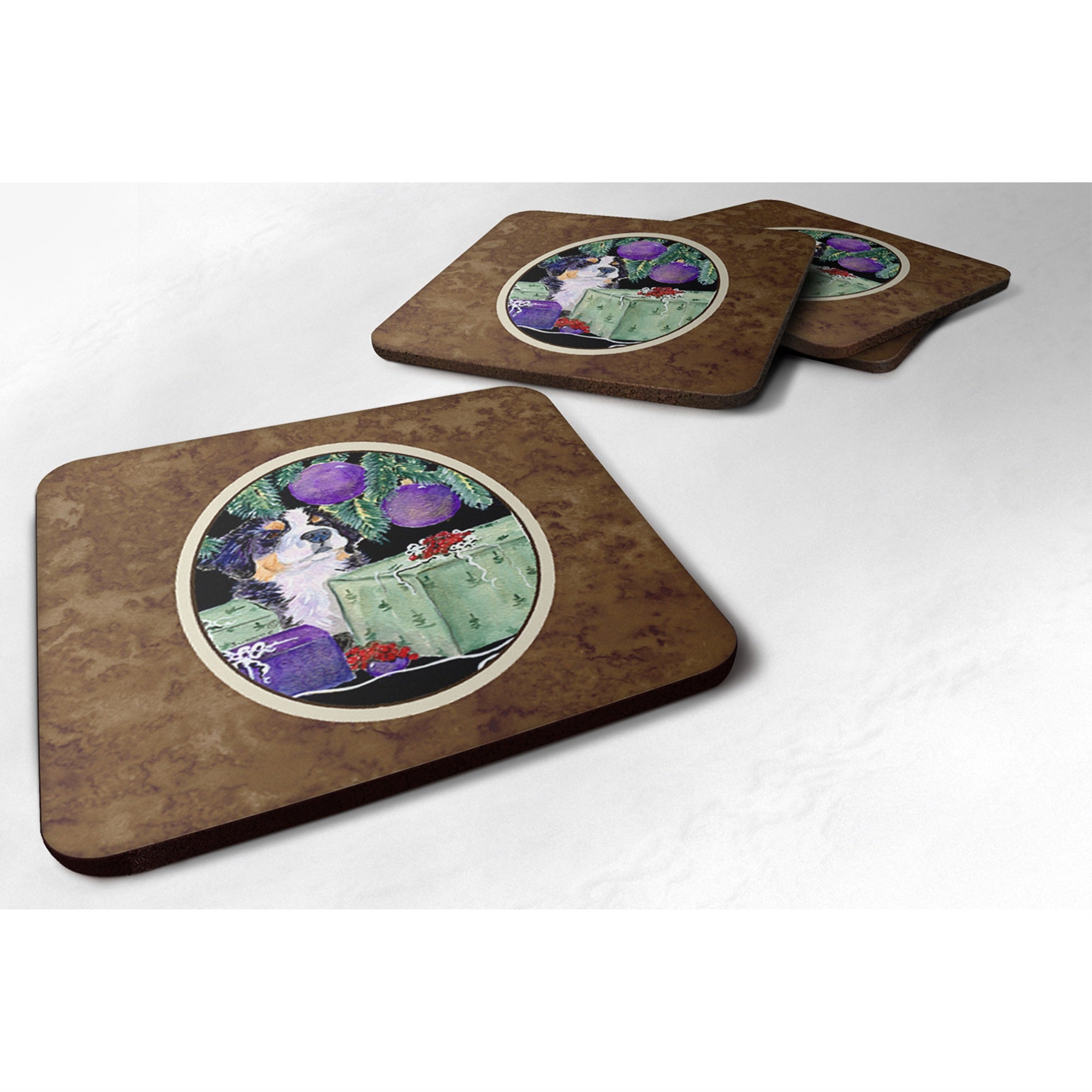 'Caroline'S Treasures Ss8582Fc Bernese Mountain Dog Foam Coasters (Set Of 4), 3.5'''' H X 3.5'''' W, Multicolor''