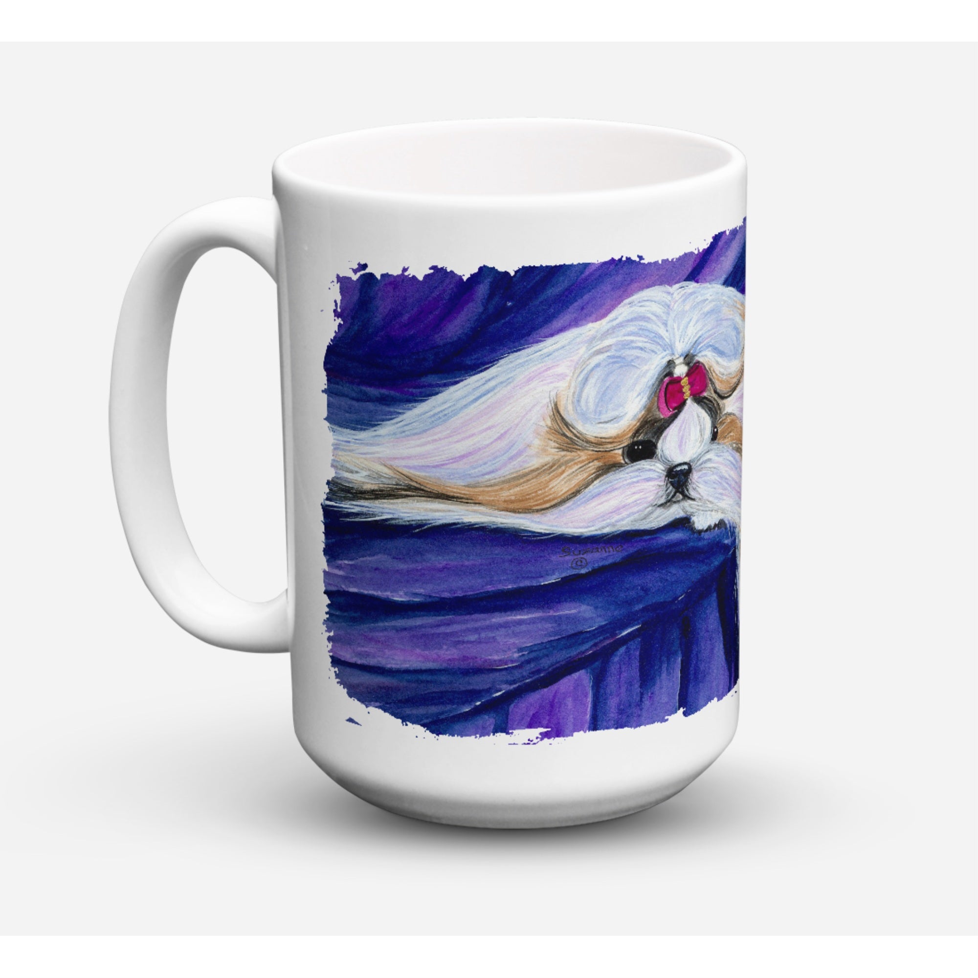 Carolines Treasures SS8605CM15 Shih Tzu Dishwasher Safe Microwavable Ceramic Coffee Mug 15 oz Multicolor