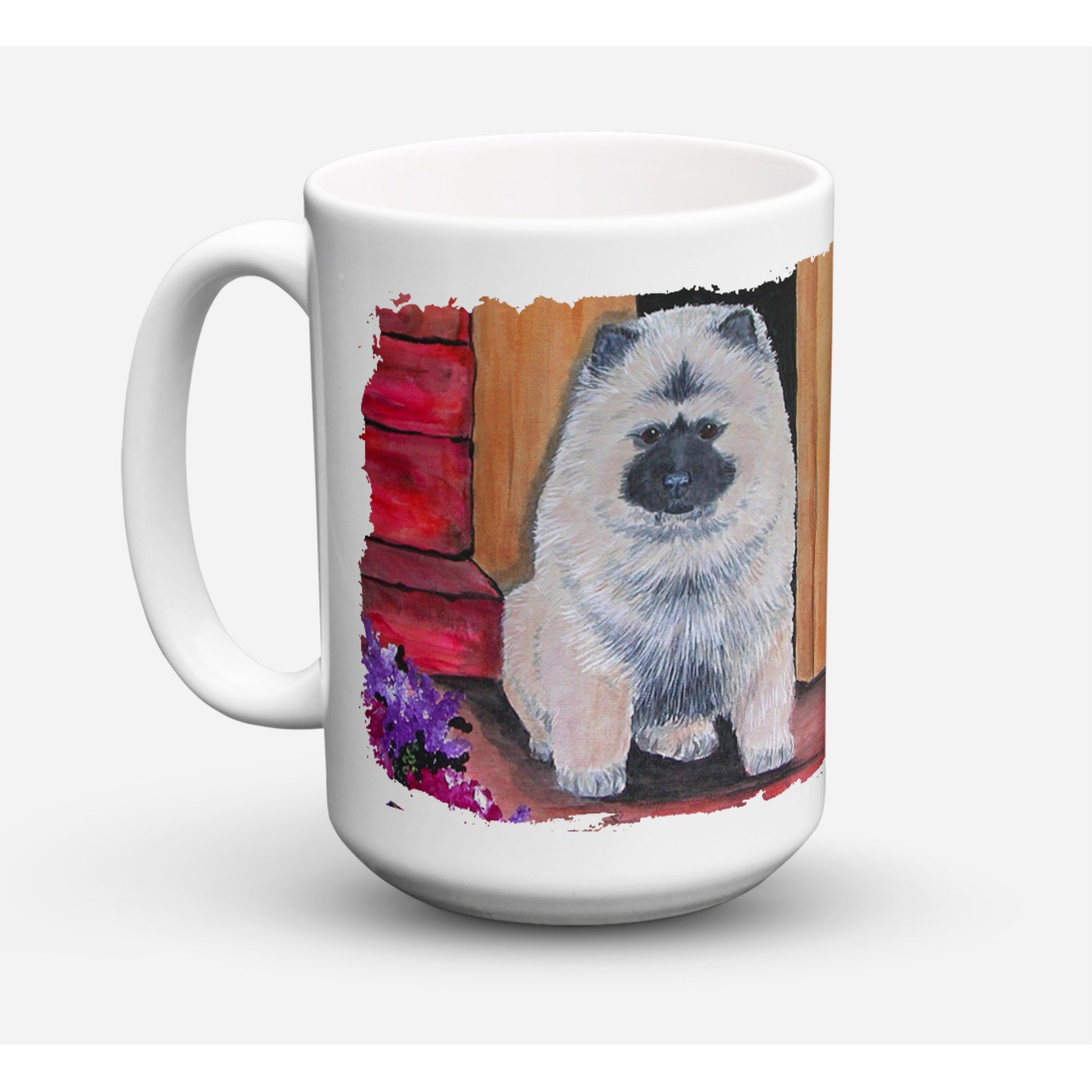 Carolines Treasures SS8622CM15 Keeshond Dishwasher Safe Microwavable Ceramic Coffee Mug 15 oz Multicolor