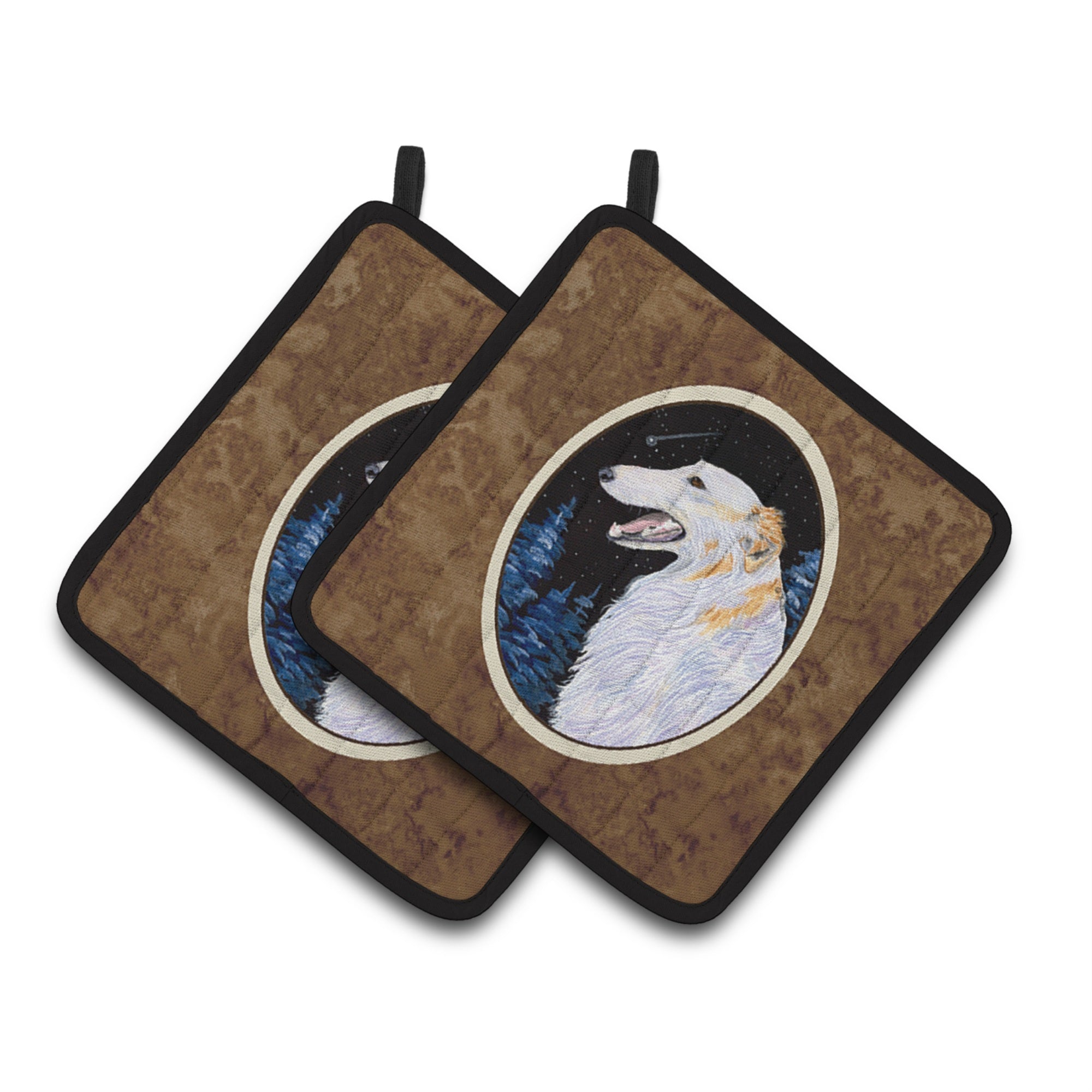 'Caroline'S Treasures Borzoi Pair Of Pot Holders Ss8626Pthd, 7.5Hx7.5W, Multicolor''