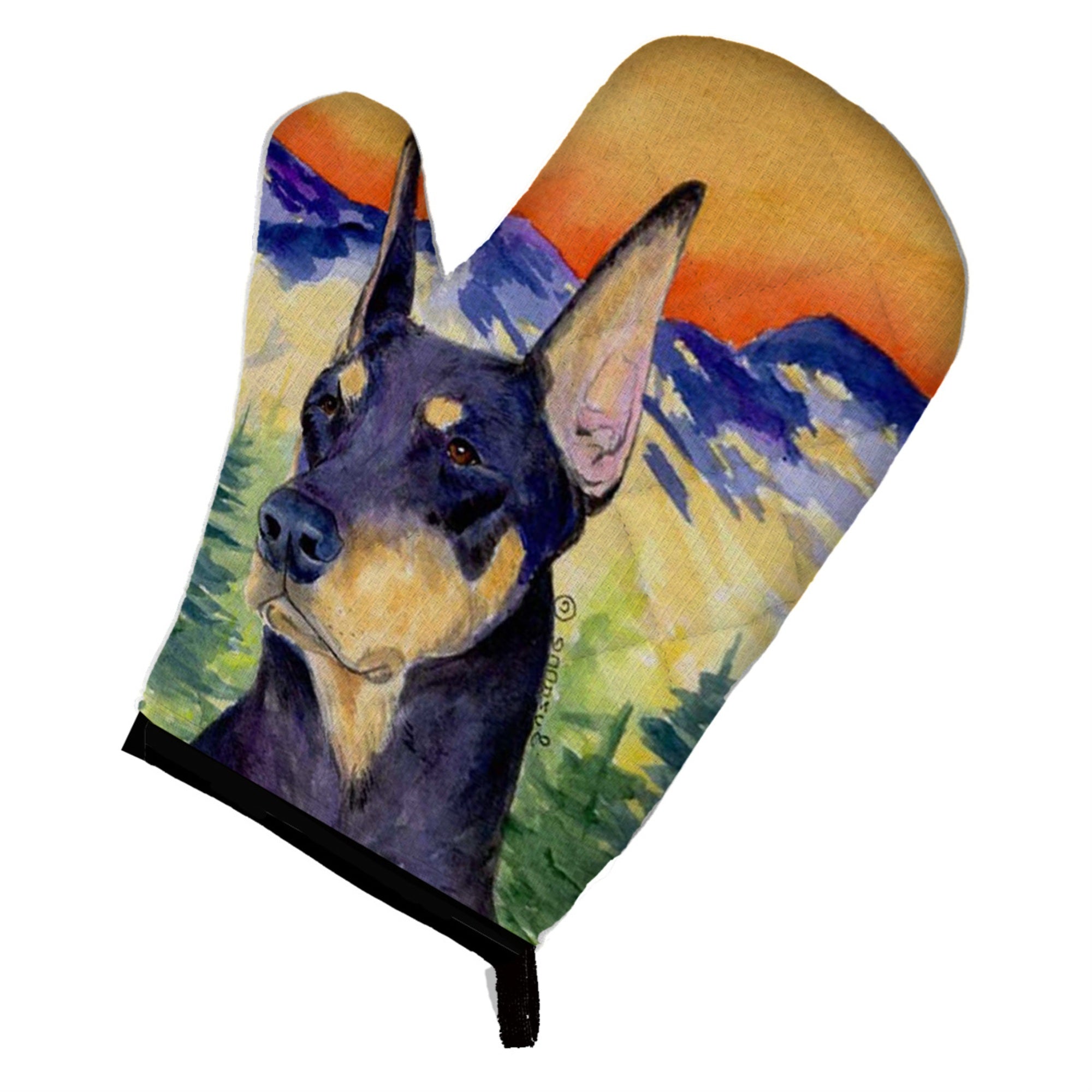 'Caroline'S Treasures Ss8658Ovmt Doberman Oven Mitt, 12'''' By 8.5'''', Multicolor''
