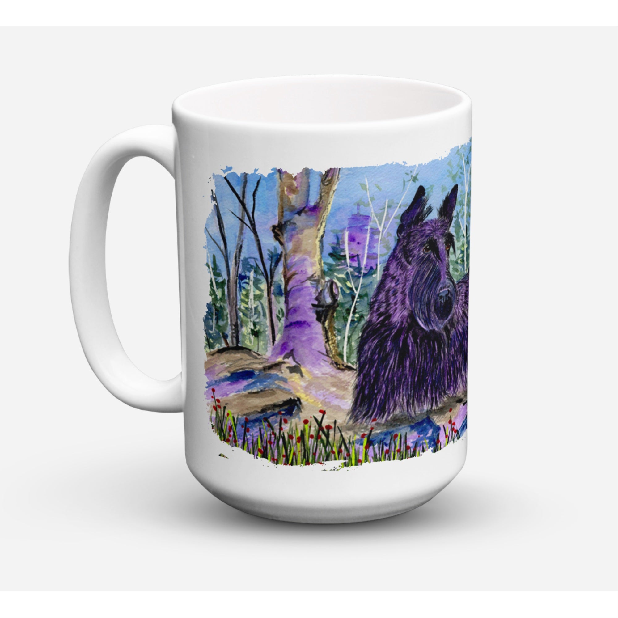 Carolines Treasures SS8666CM15 Scottish Terrier Microwavable Ceramic Coffee Mug 15 oz Multicolor